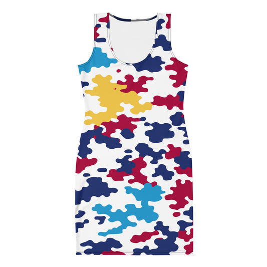 Virgin Islands Flag CAMO Print Bodycon dress-Fete Massive