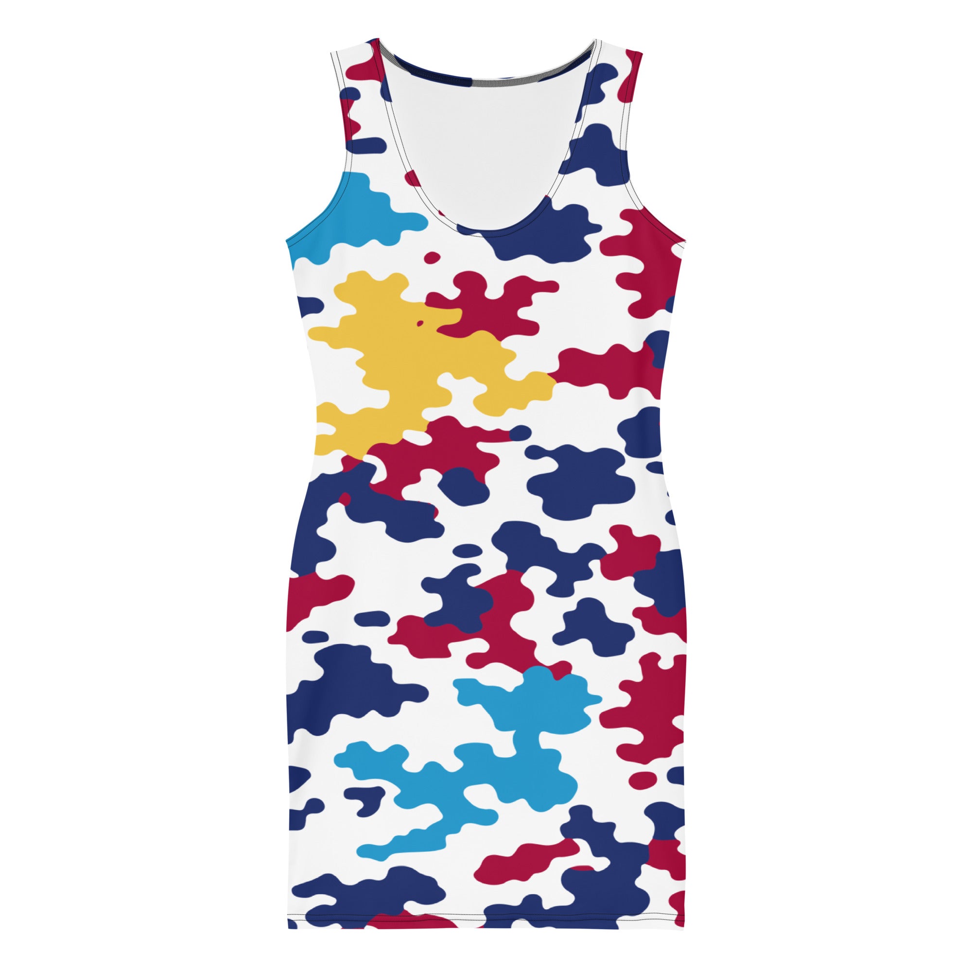 Virgin Islands Flag CAMO Print Bodycon dress-Fete Massive