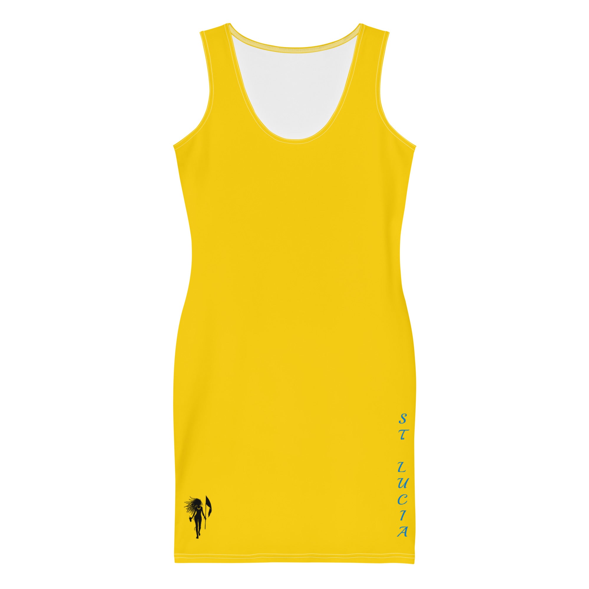 St. Lucia Bodycon dress (Yellow)-Fete Massive