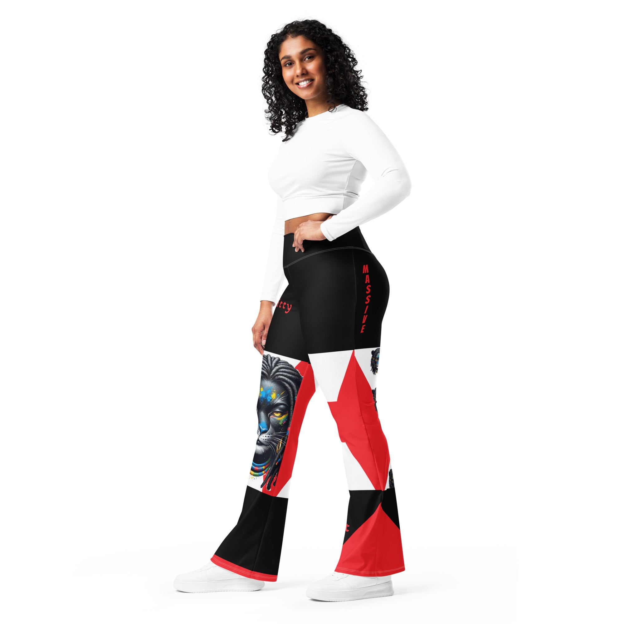 Kitty Cat - Flare Leggings-Fete Massive