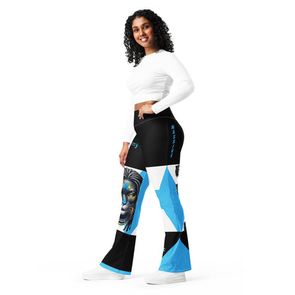 Kitty Cat - Flare leggings (Light Blue)