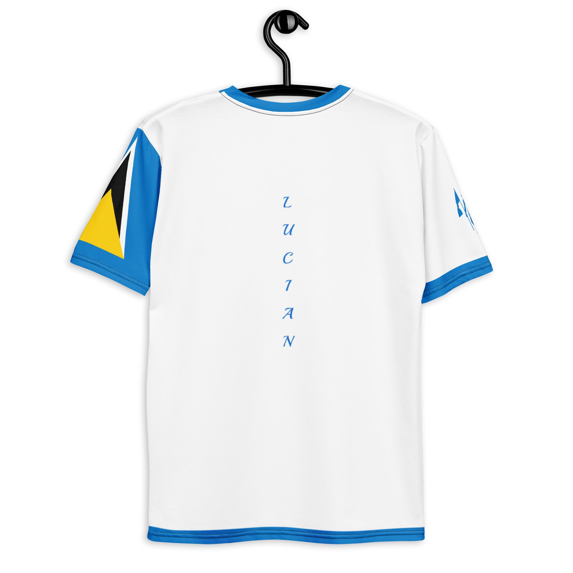 St. Lucia Flag Sleeve Men's t-shirt-Fete Massive