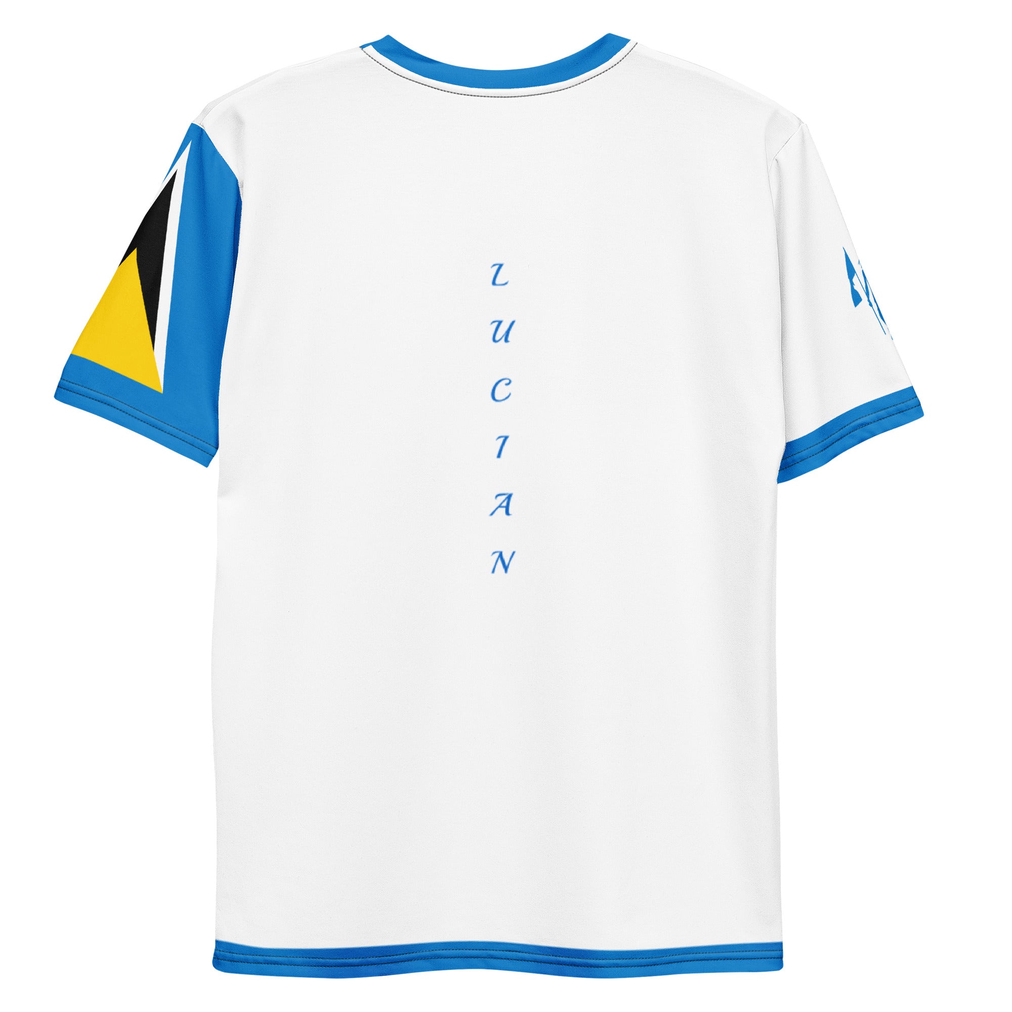 St. Lucia Flag Sleeve Men's t-shirt-Fete Massive