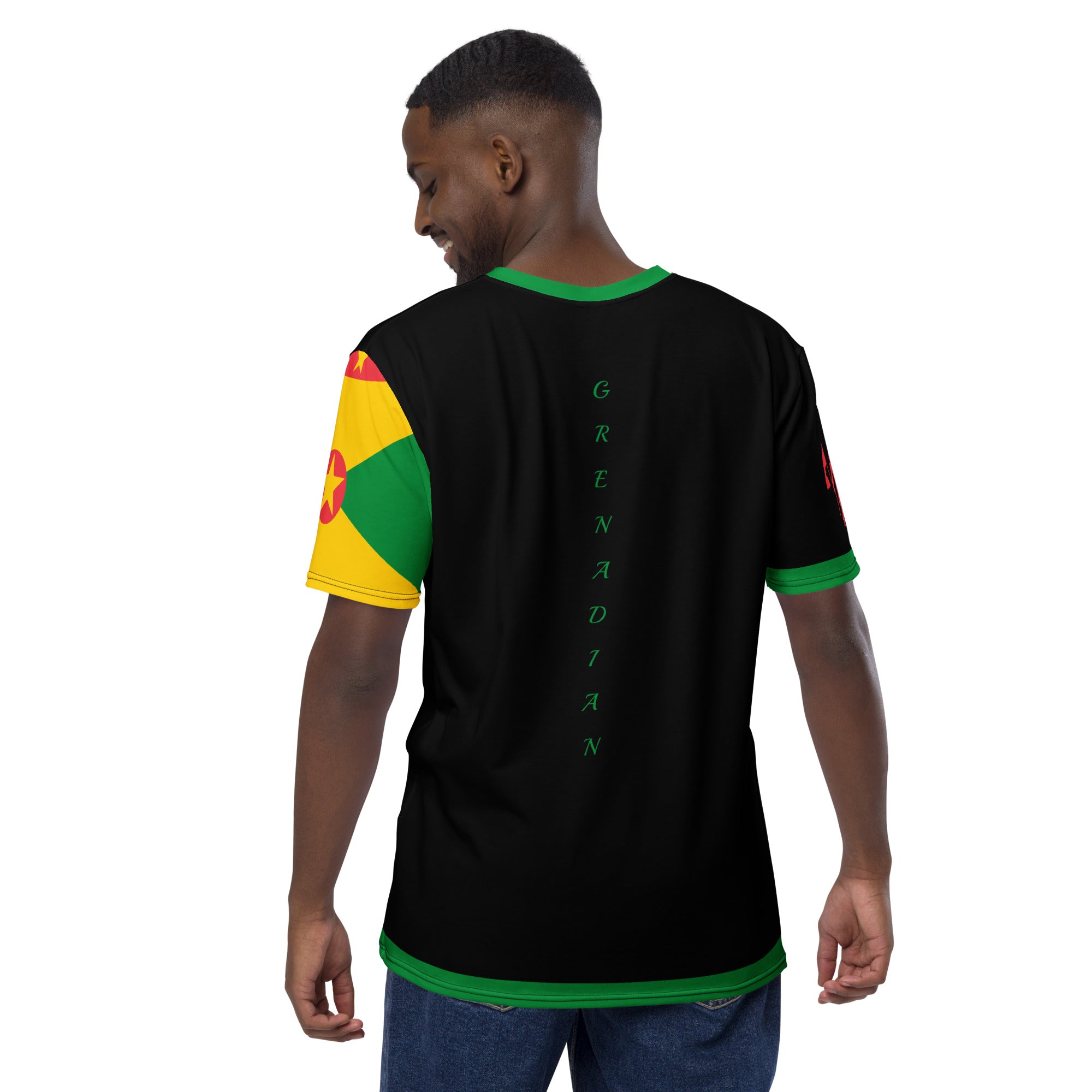 Grenada Flag Sleeve Men's t-shirt-Fete Massive