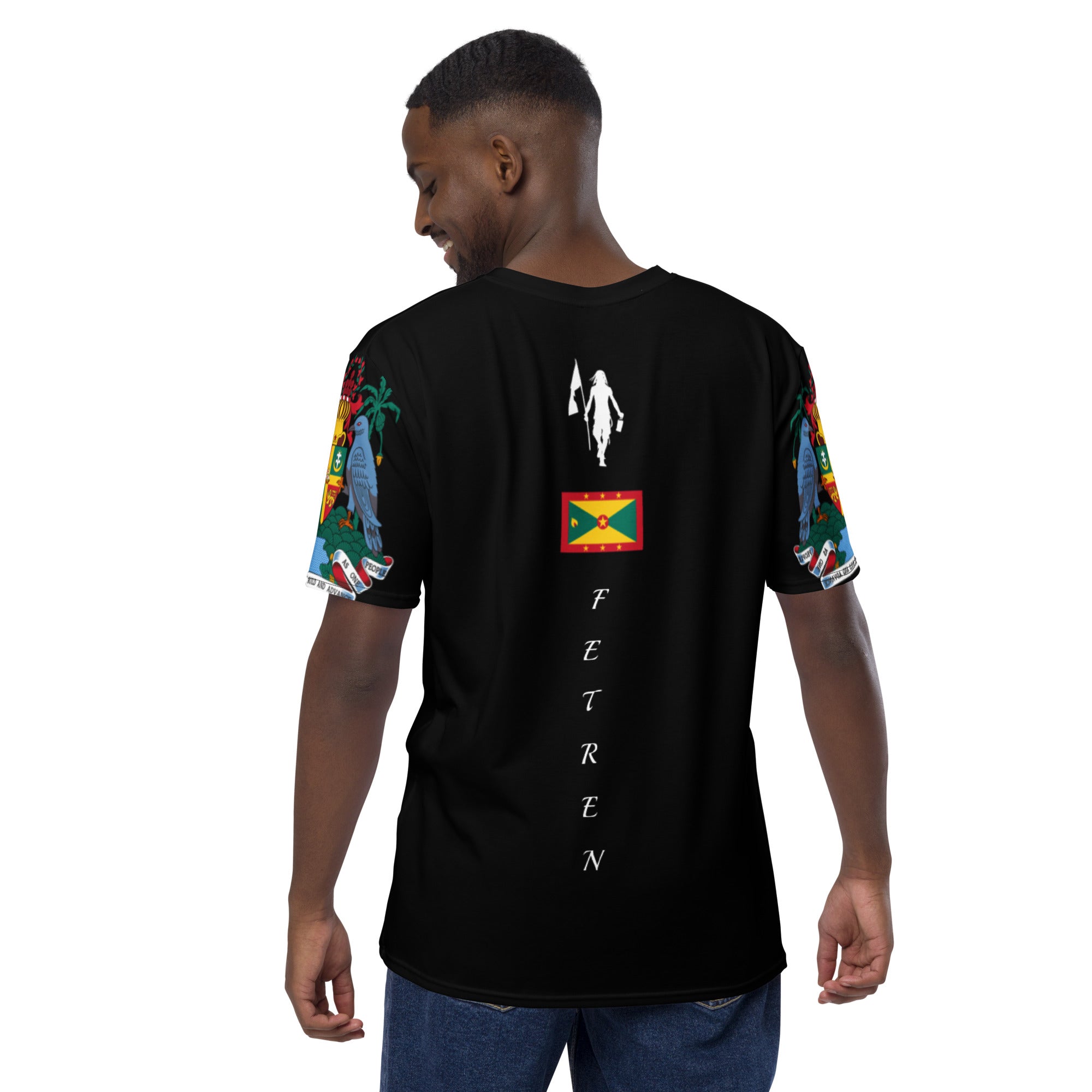 Grenada Fetren Men's t-shirt (Coat of arms sleeve)-Fete Massive