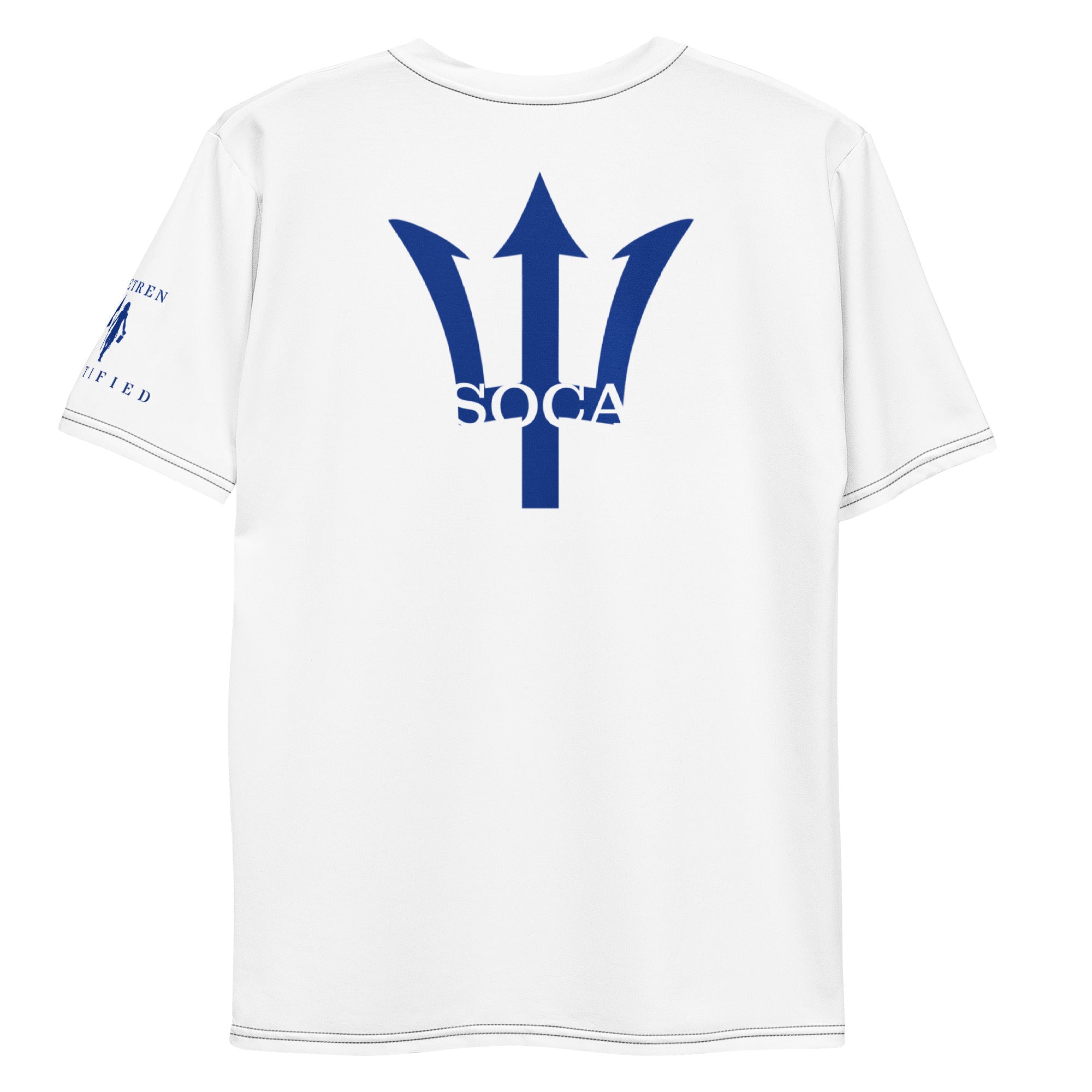 Barbados Fetren Men's t-shirt (White & Blue)-Fete Massive