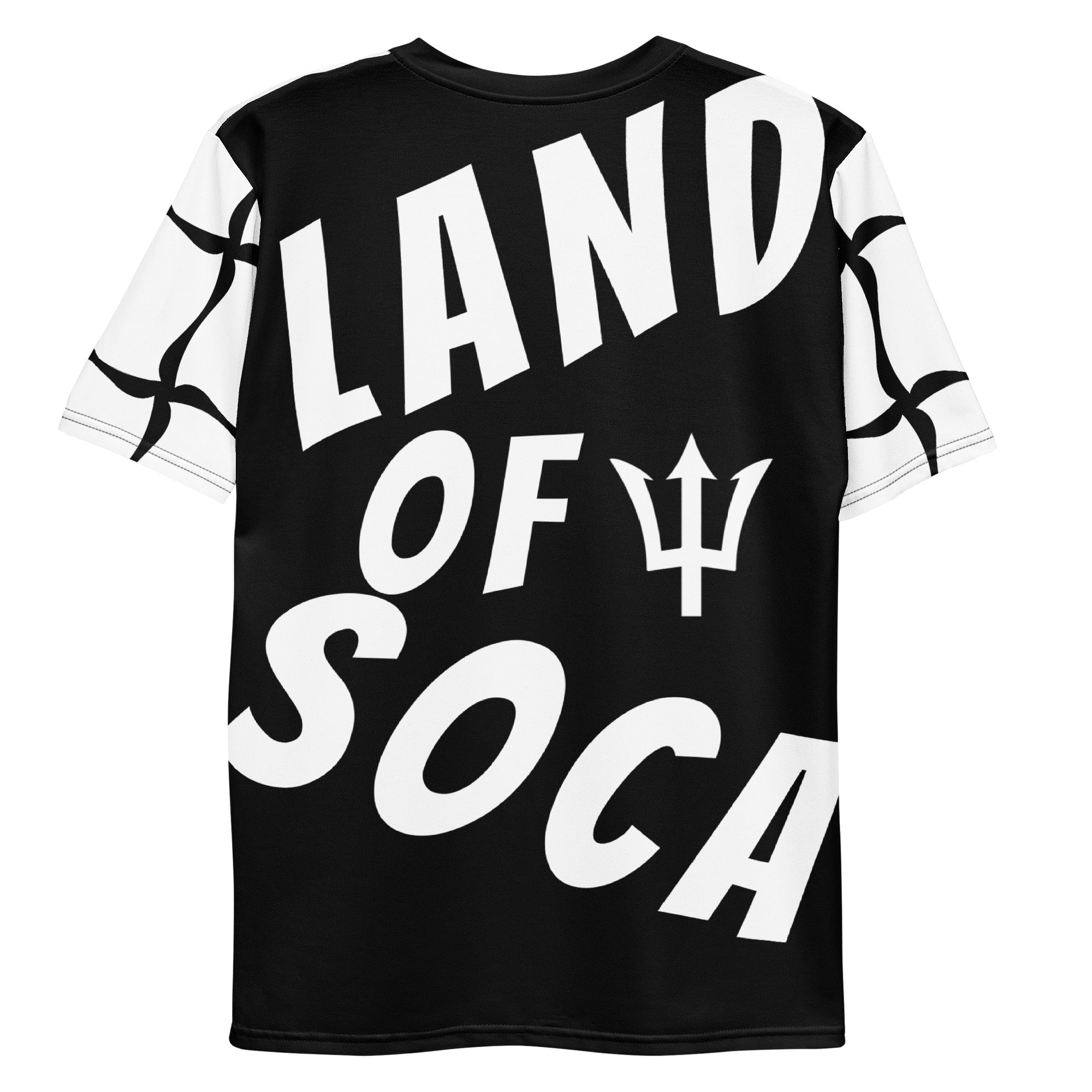 Barbados LAND OF SOCA Men's t-shirt (Rule Breaker Trim flip)-Fete Massive