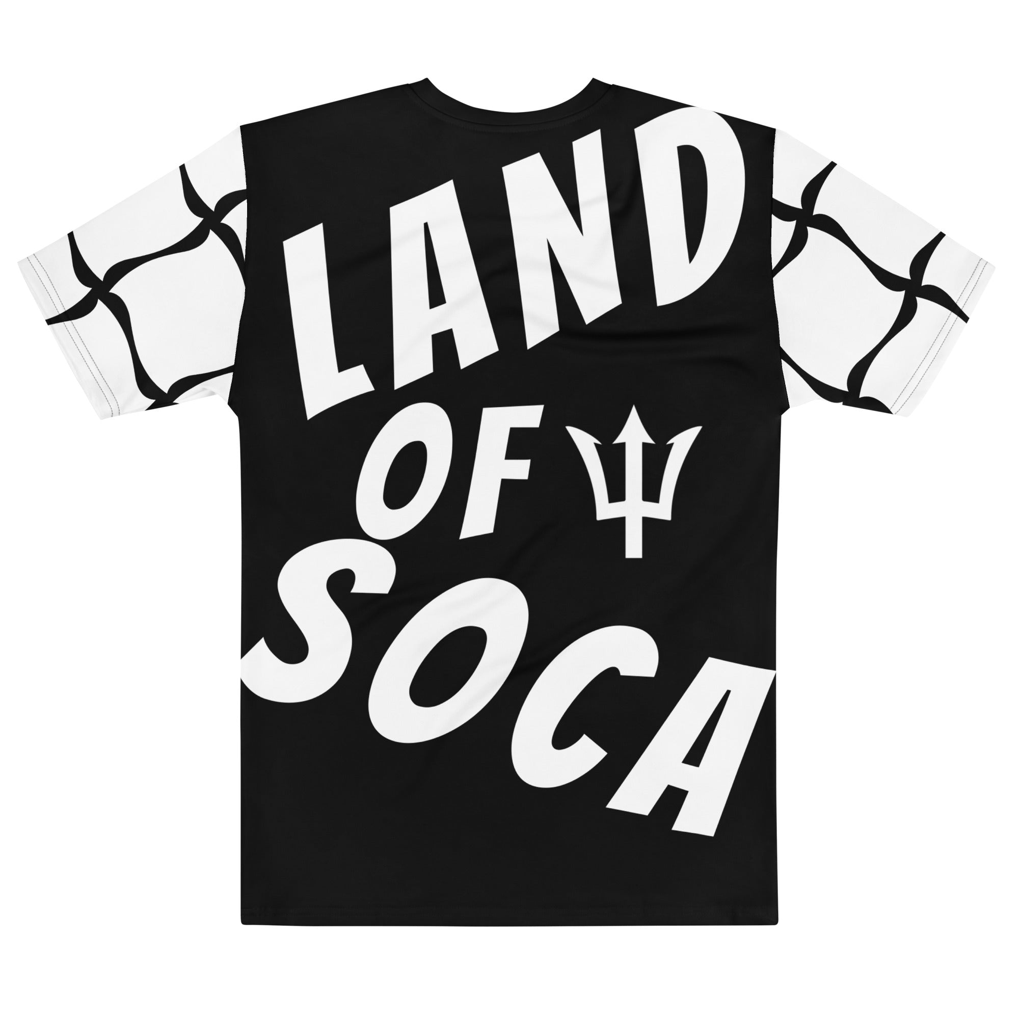 Barbados LAND OF SOCA Men's t-shirt (Rule Breaker Trim flip)-Fete Massive