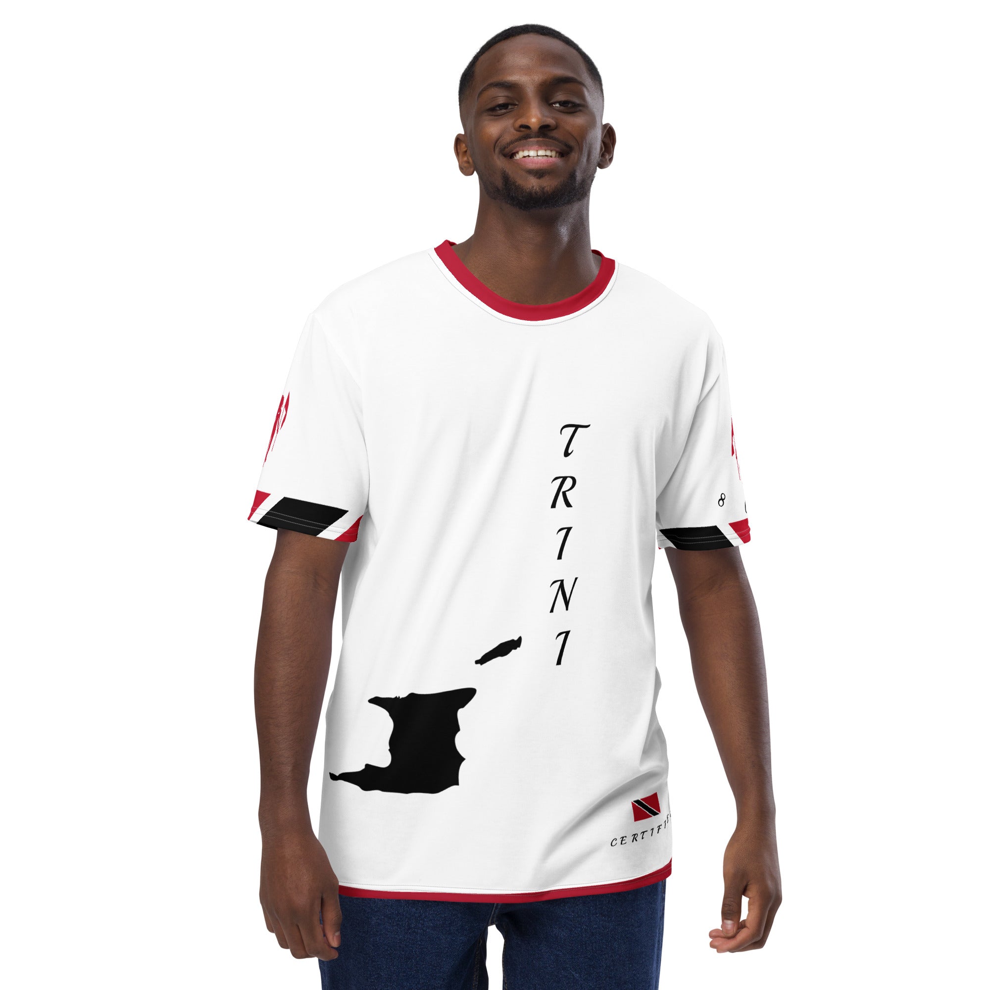 Trinidad Fetren Men's t-shirt (Flag Sleeves)-Fete Massive