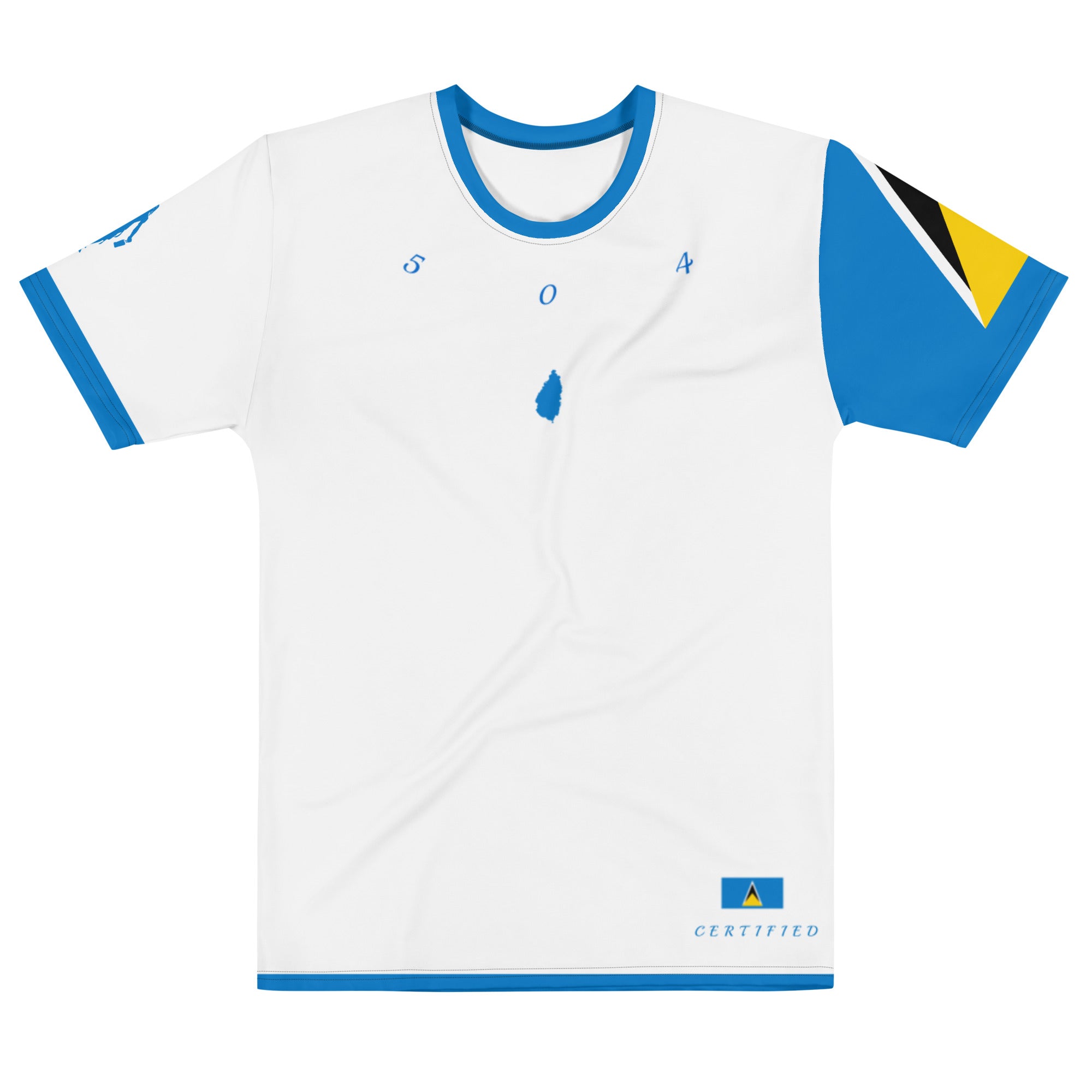 St. Lucia Flag Sleeve Men's t-shirt-Fete Massive