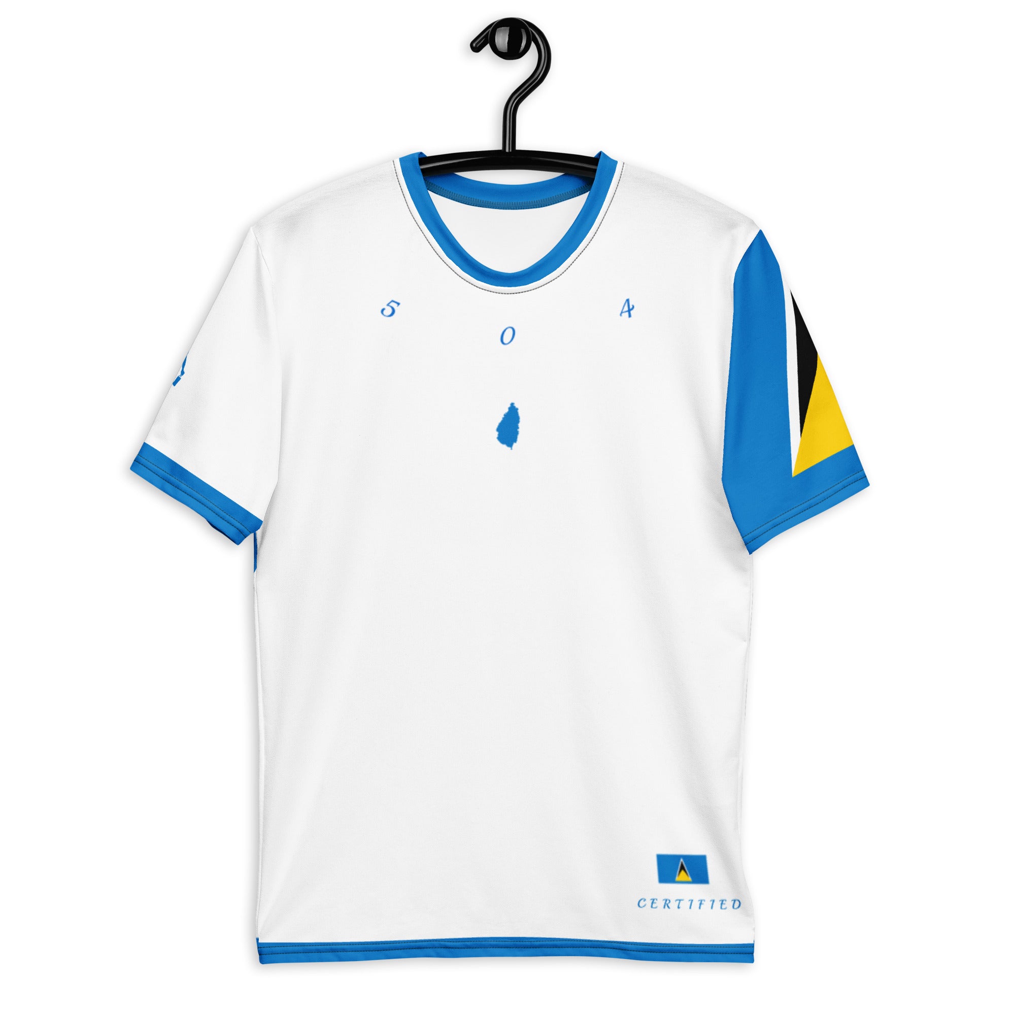 St. Lucia Flag Sleeve Men's t-shirt-Fete Massive