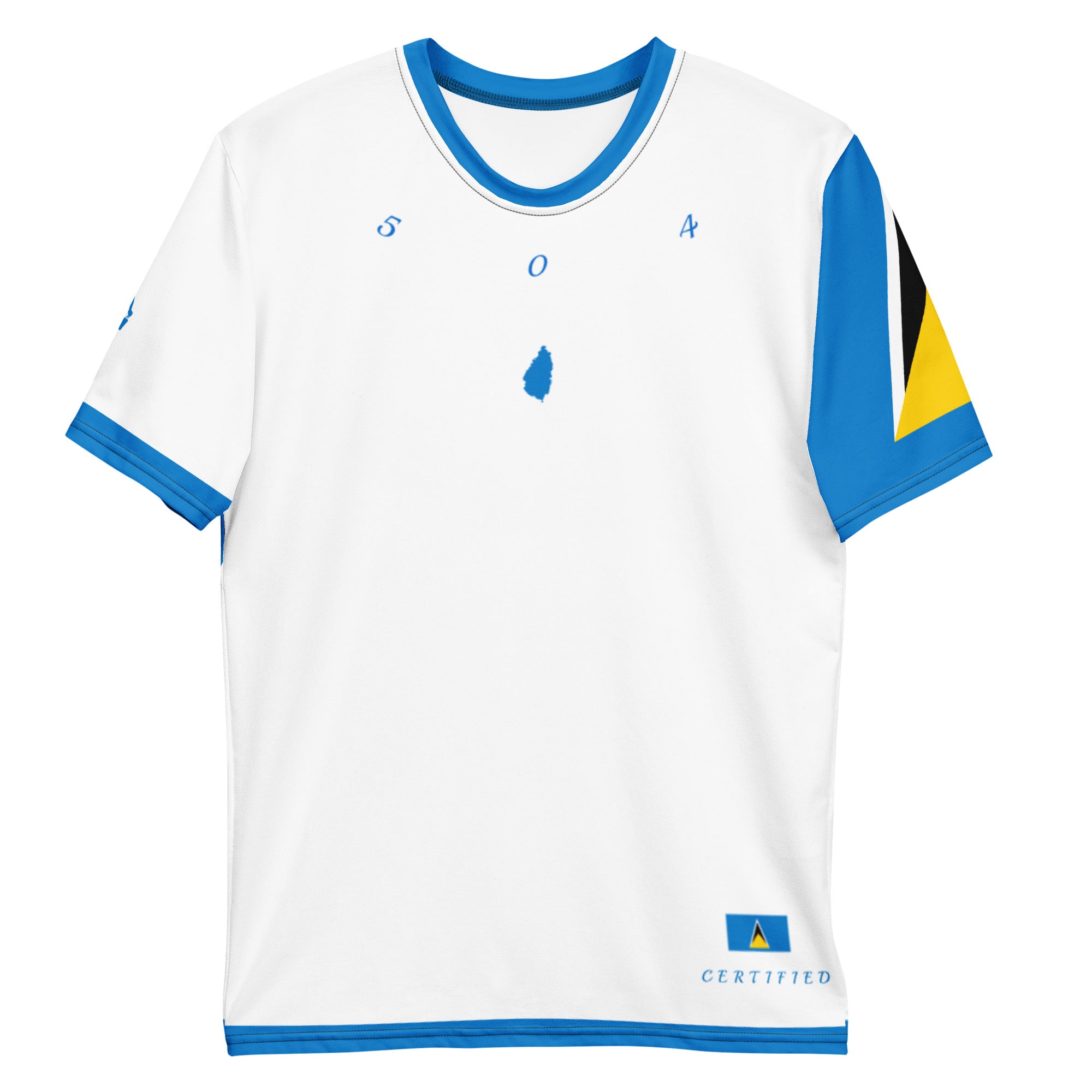 St. Lucia Flag Sleeve Men's t-shirt-Fete Massive