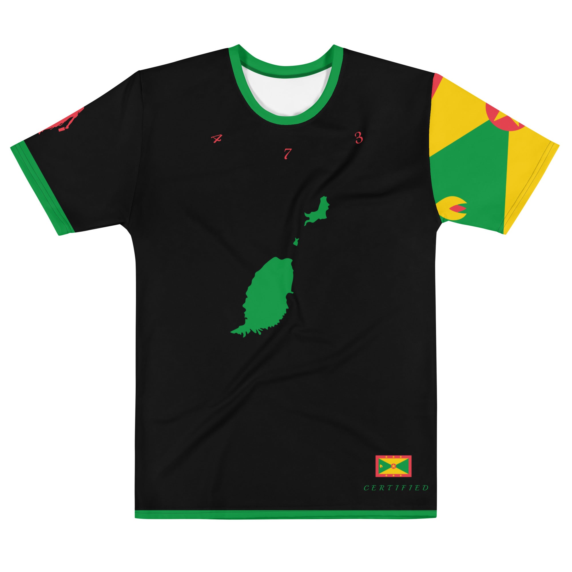 Grenada Flag Sleeve Men's t-shirt-Fete Massive