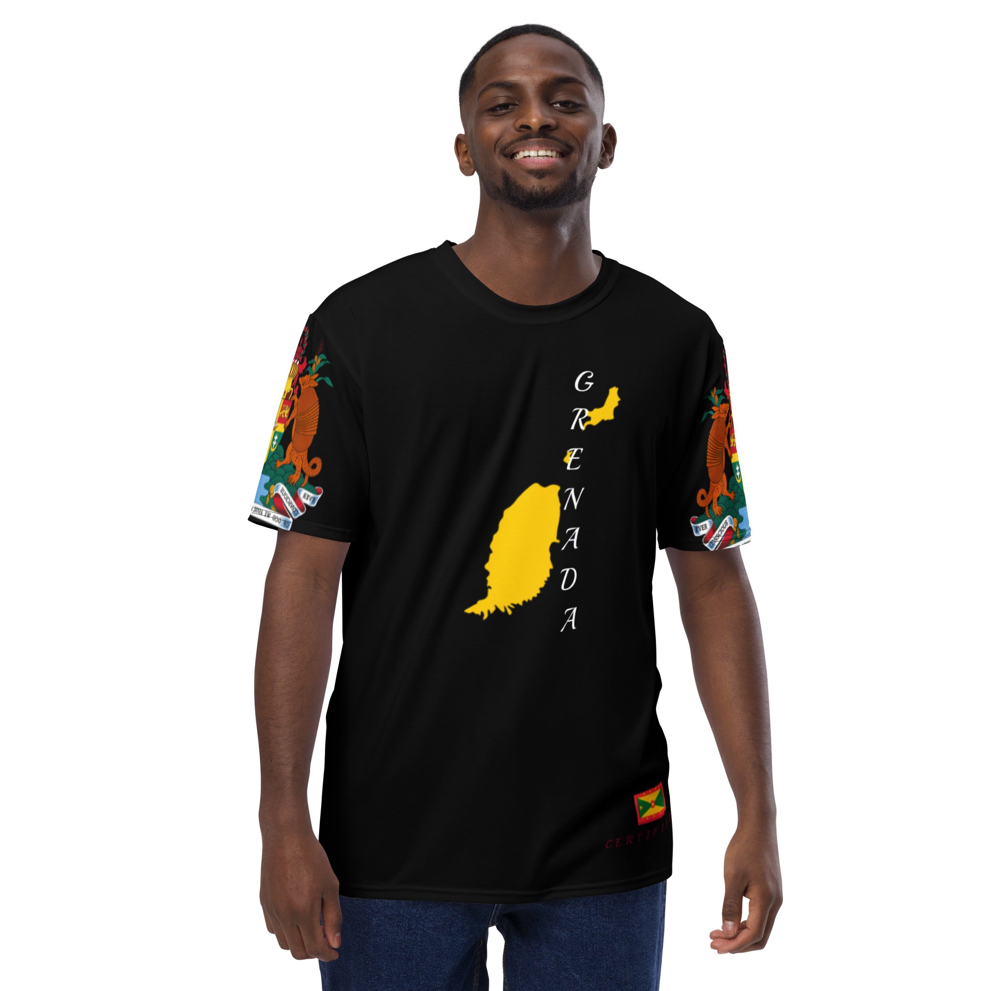 Grenada Fetren Men's t-shirt (Coat of arms sleeve)-Fete Massive