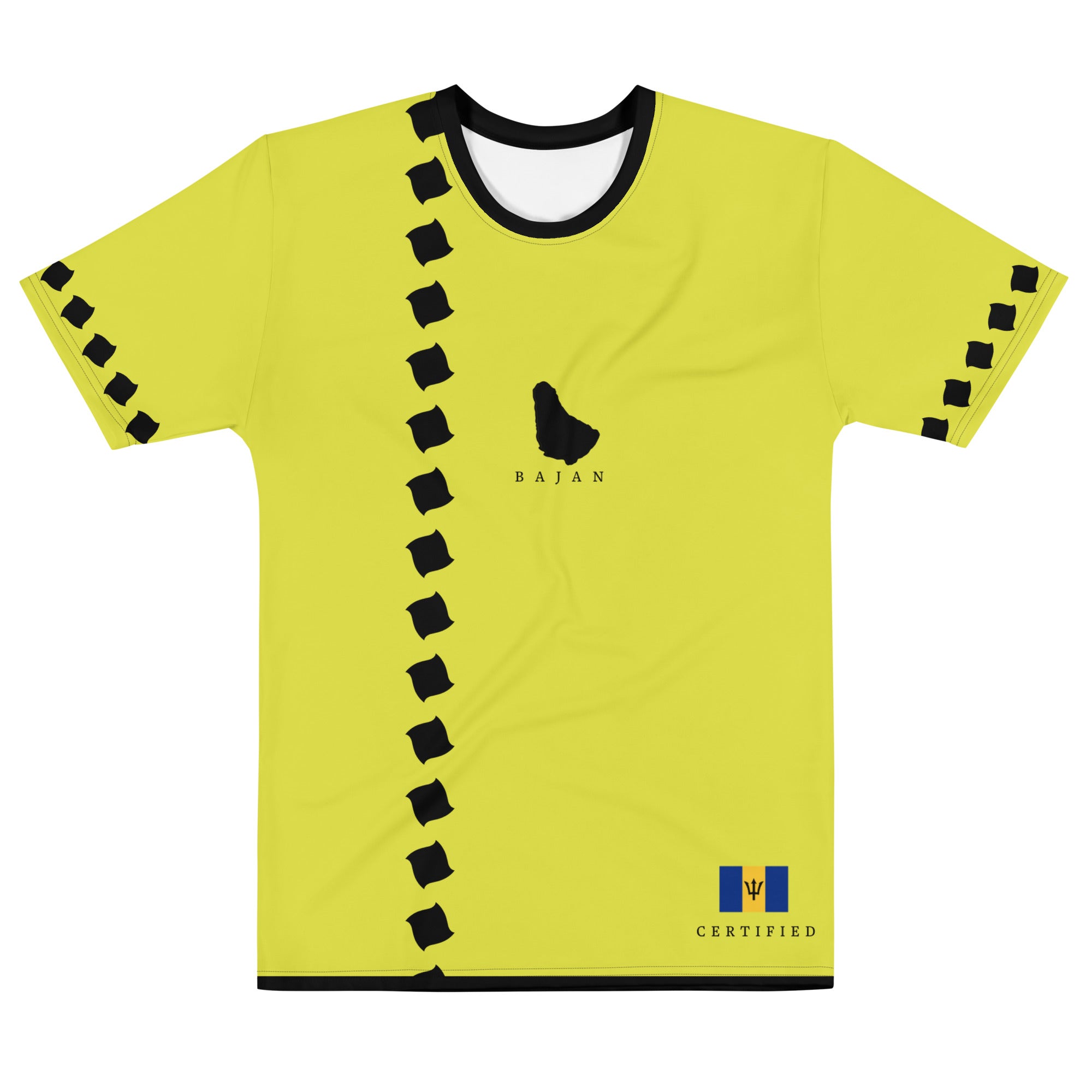 Barbados Men's t-shirt (Off script Yellow Green)-Fete Massive