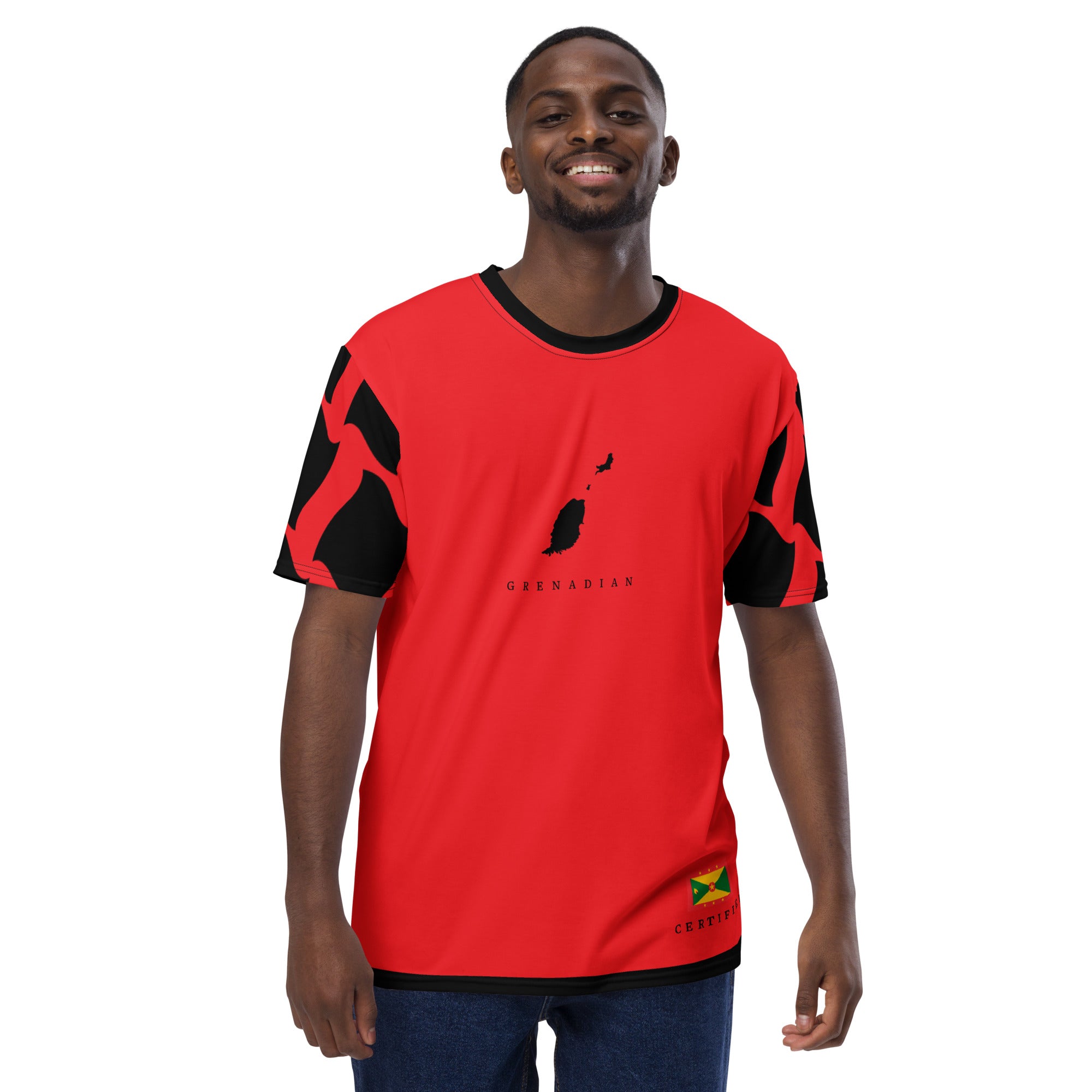 Grenada Off Script Men's t-shirt (Red)-Fete Massive