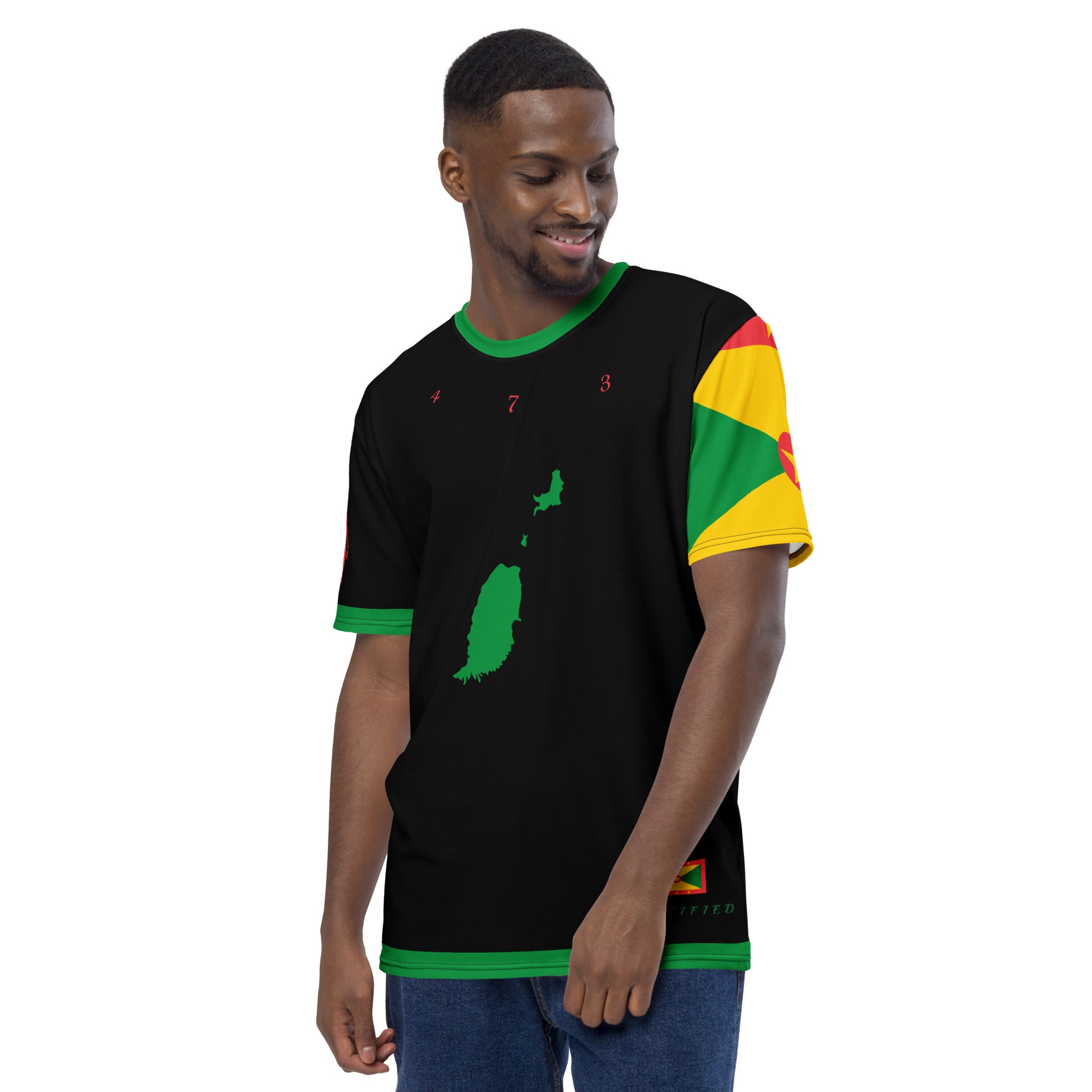 Grenada Flag Sleeve Men's t-shirt-Fete Massive