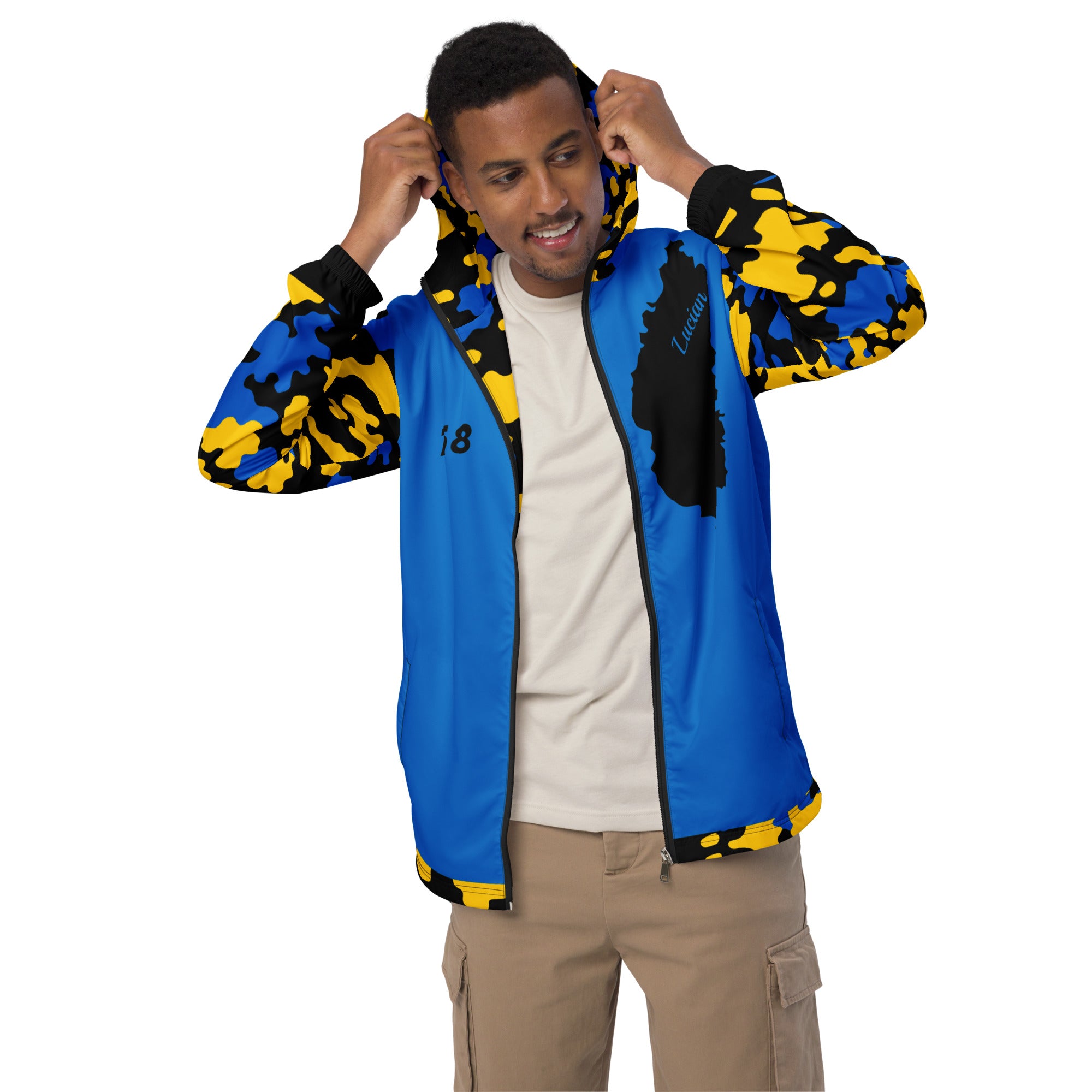 Fetren (Saint Lucia Blue) Men’s windbreaker-Fete Massive