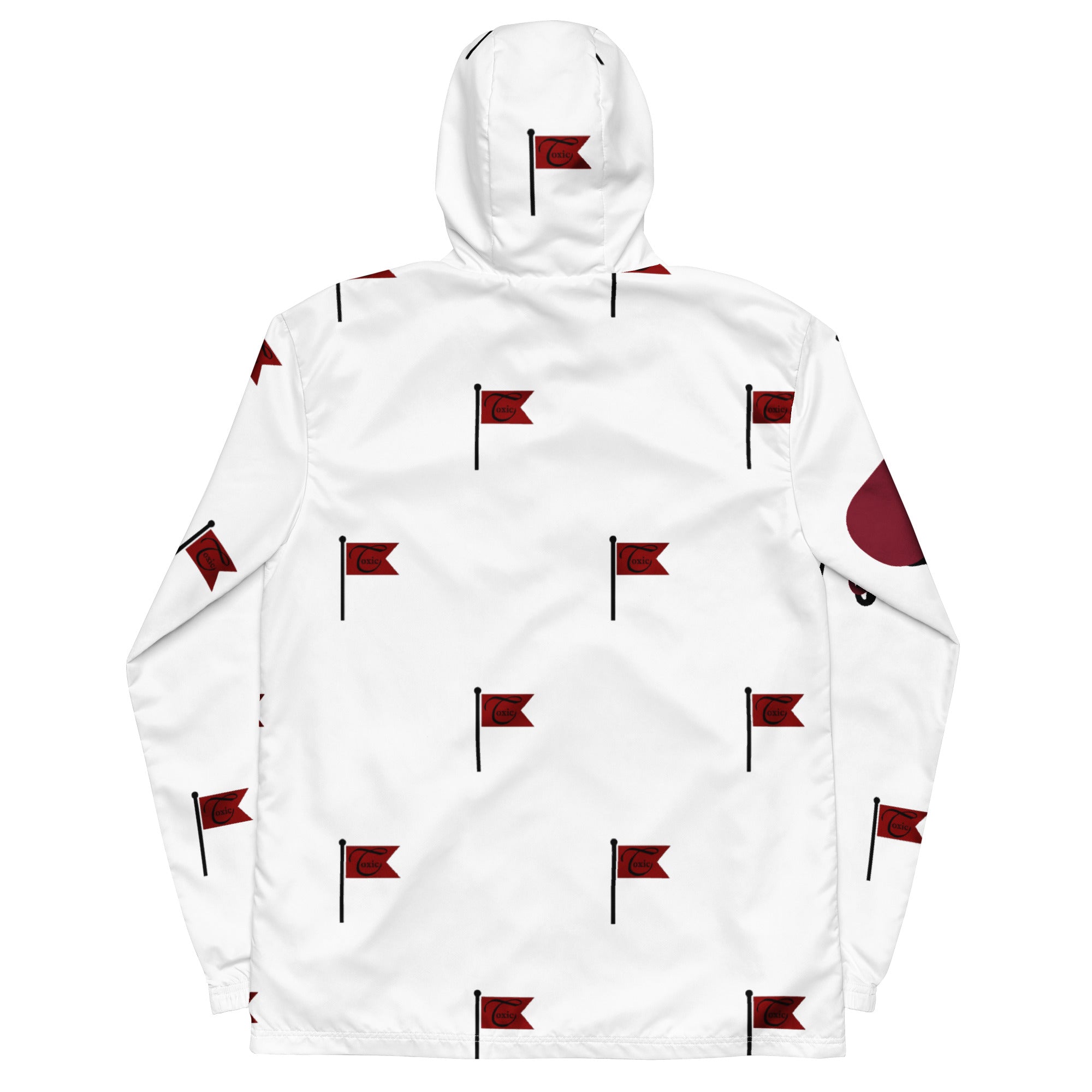 Lightweight Red Flag Windbreaker with Hood-Fete Massive