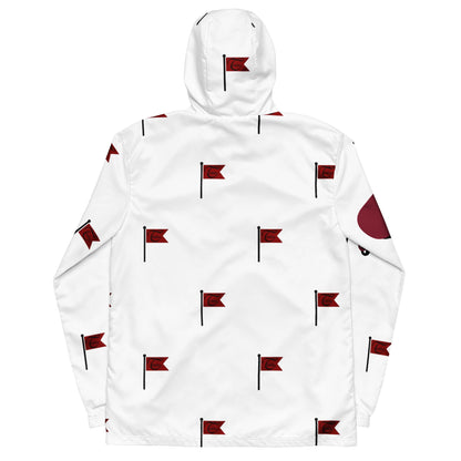 Lightweight Red Flag Windbreaker with Hood