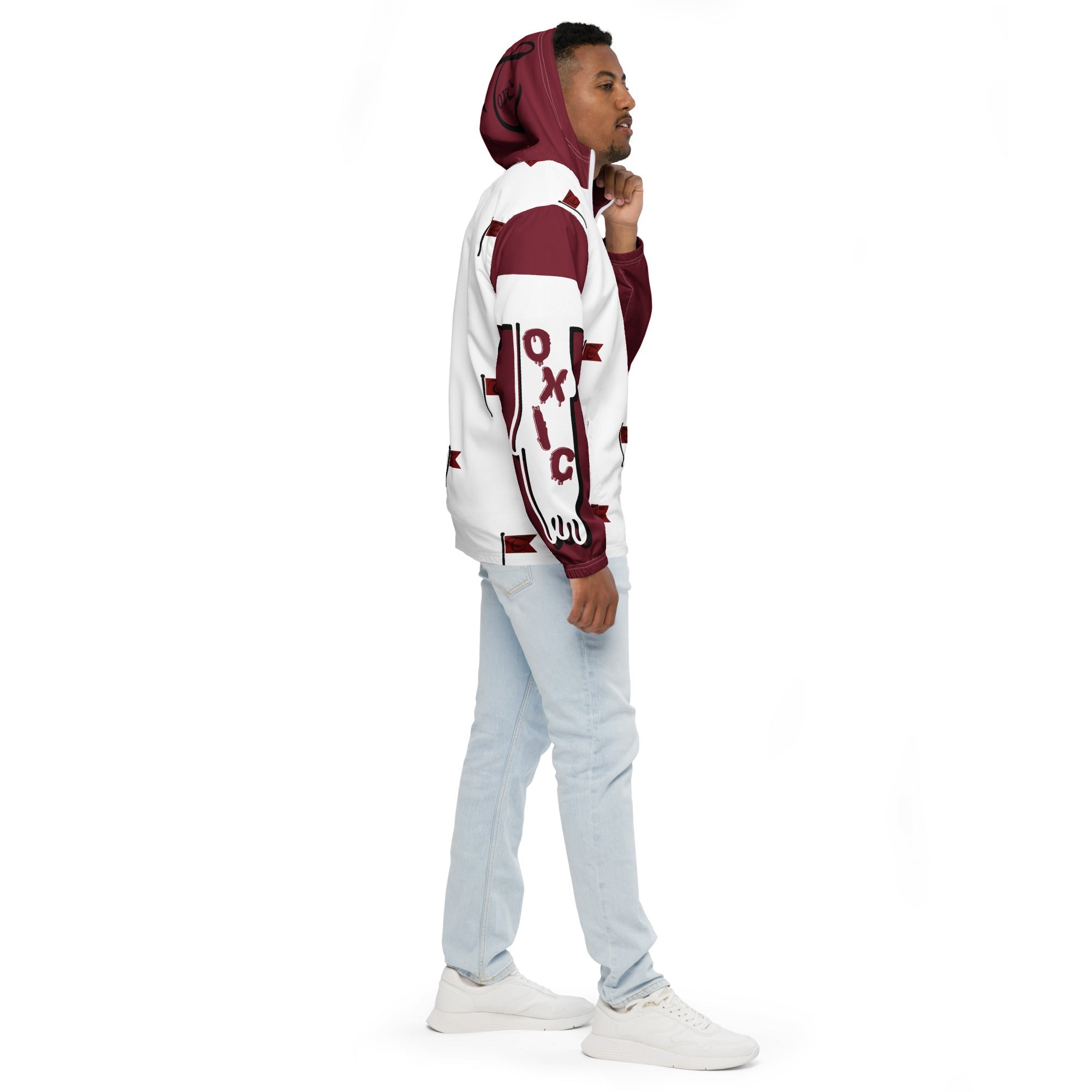 Lightweight Red Flag Windbreaker with Hood-Fete Massive