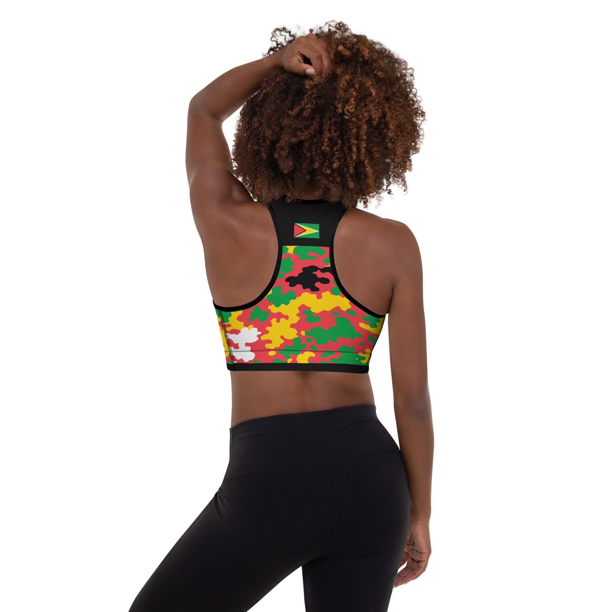 Guyana CAMO Padded Sports Bra-Fete Massive