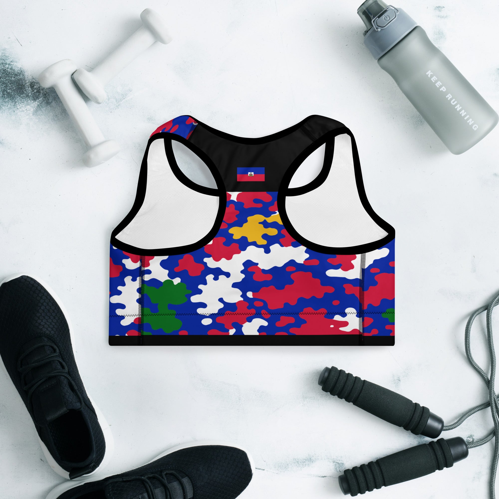 Haiti CAMO Padded Sports Bra-Fete Massive