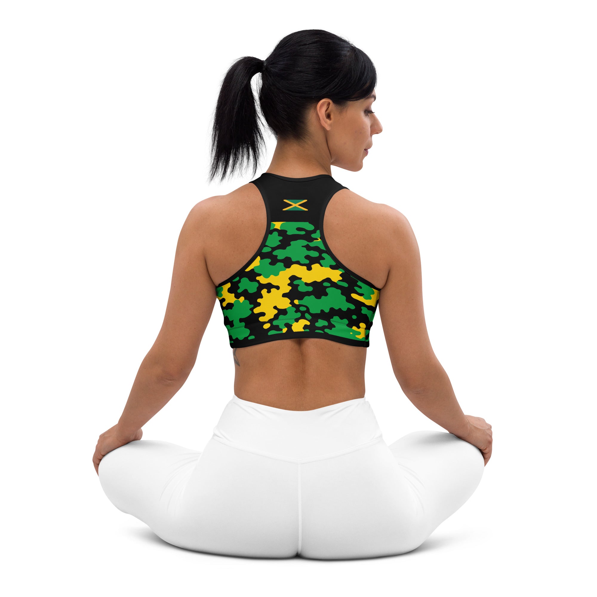 Jamaica CAMO Padded Sports Bra-Fete Massive