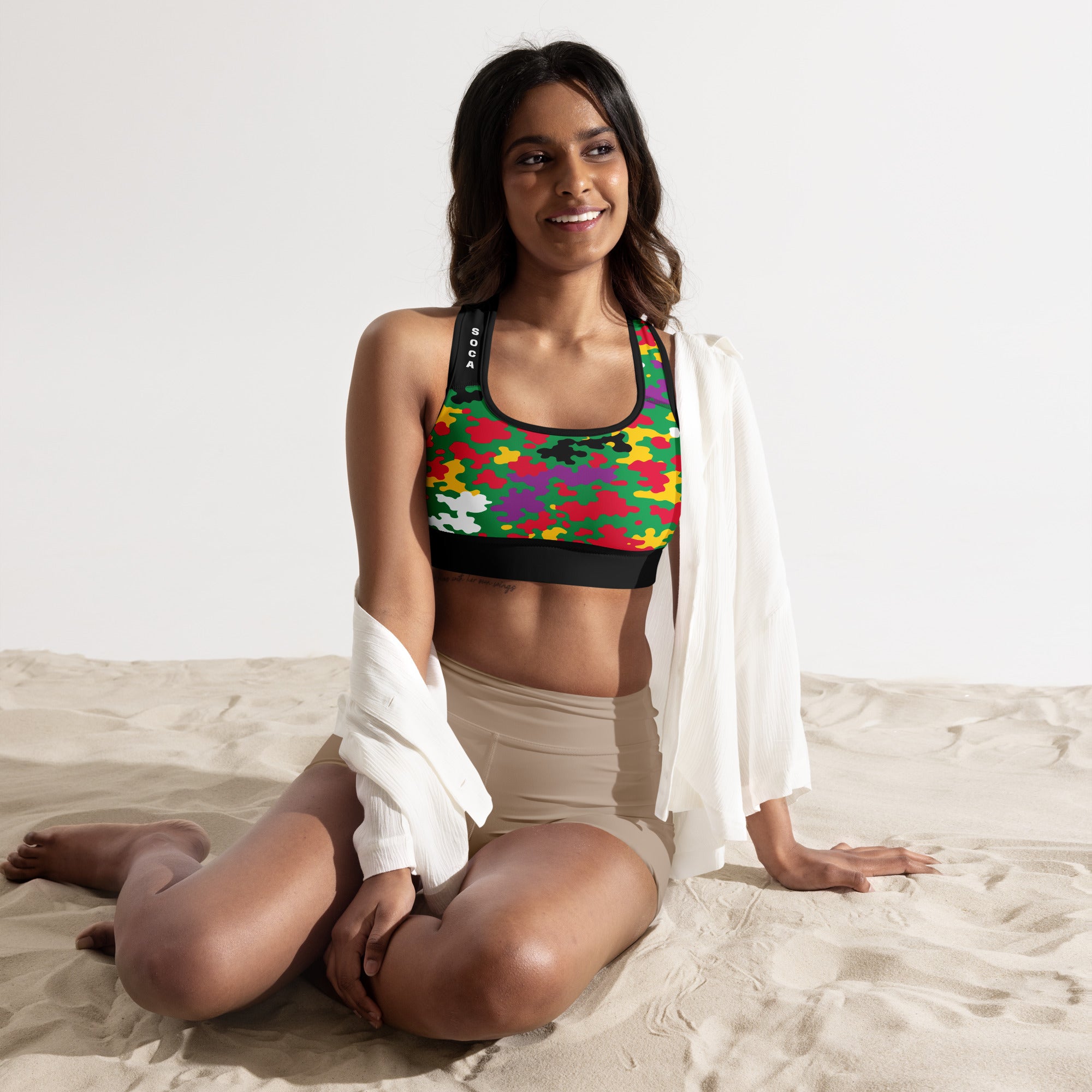 Dominica CAMO Padded Sports Bra-Fete Massive