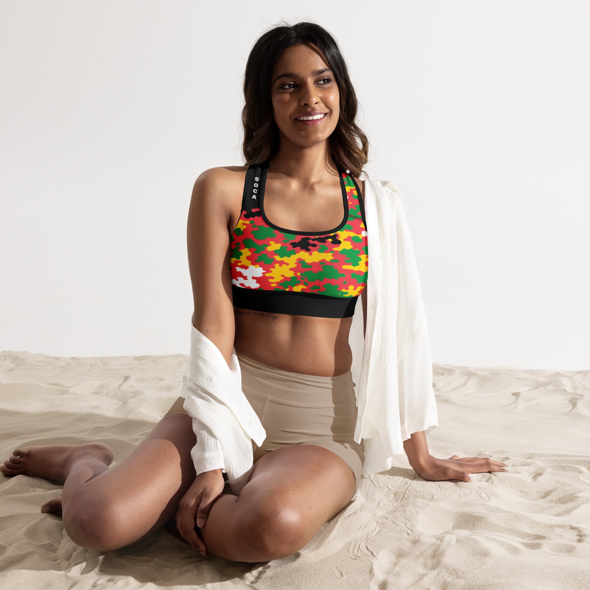 St. Kitts CAMO Padded Sports Bra-Fete Massive