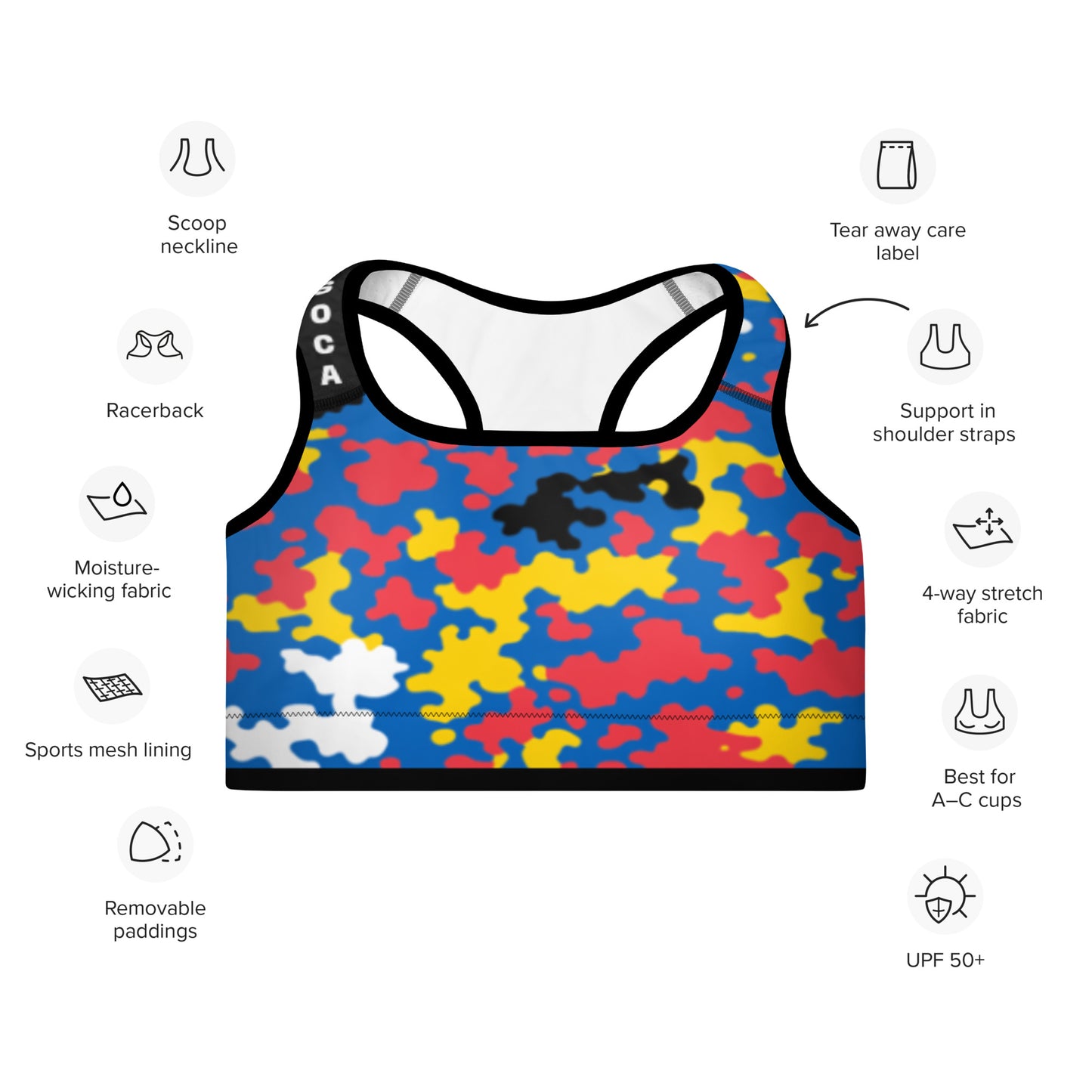 Antigua & Barbuda CAMO Padded Sports Bra