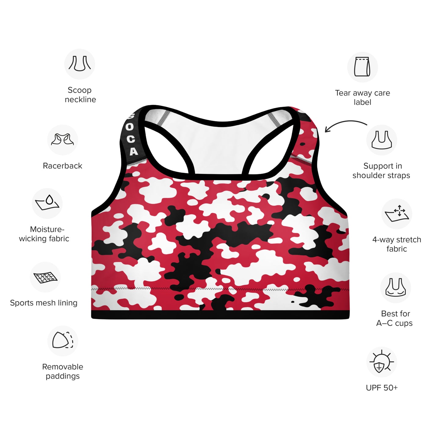 Trinidad CAMO Padded Sports Bra