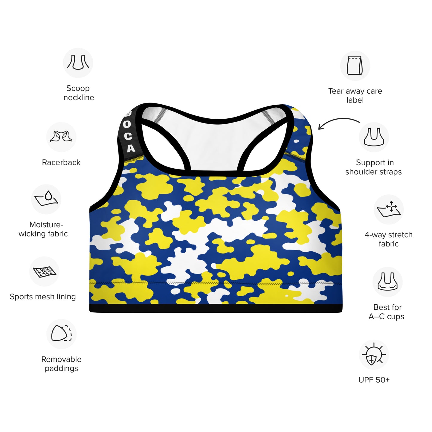 Curacao CAMO Padded Sports Bra