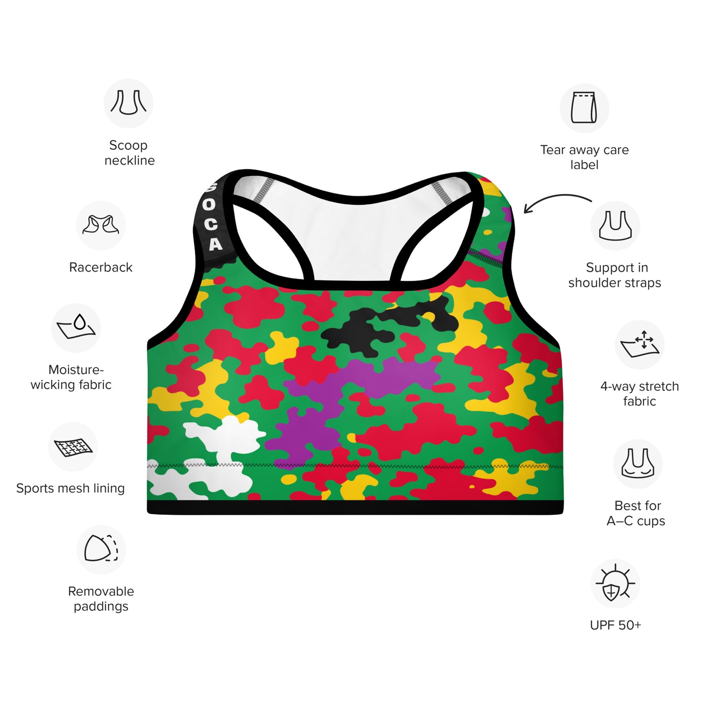 Dominica CAMO Padded Sports Bra