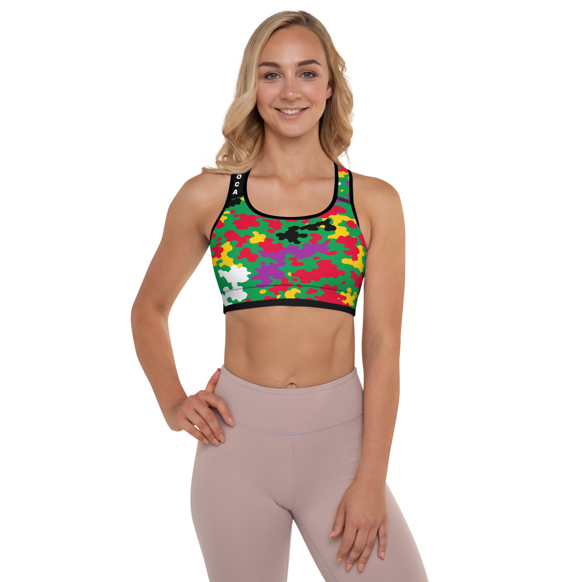 Dominica CAMO Padded Sports Bra-Fete Massive