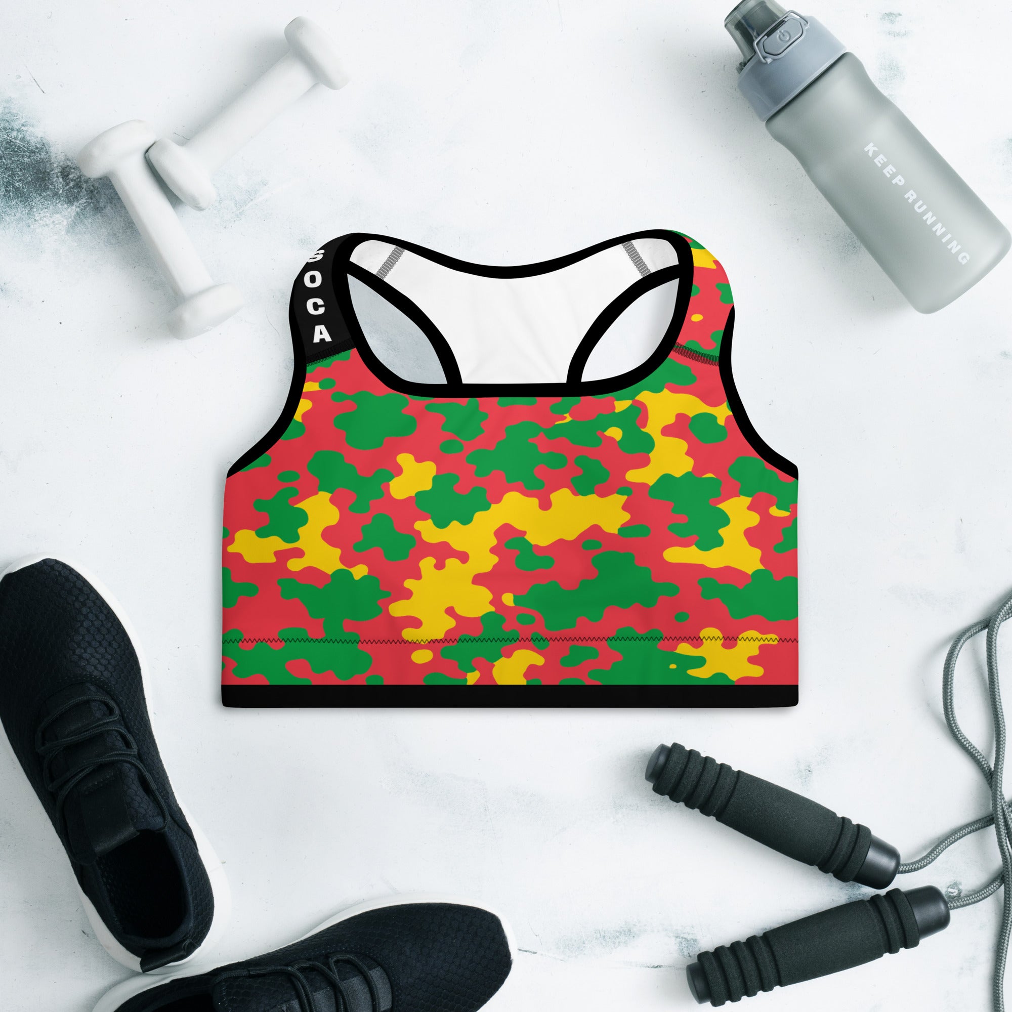 Grenanda CAMO Padded Sports Bra-Fete Massive