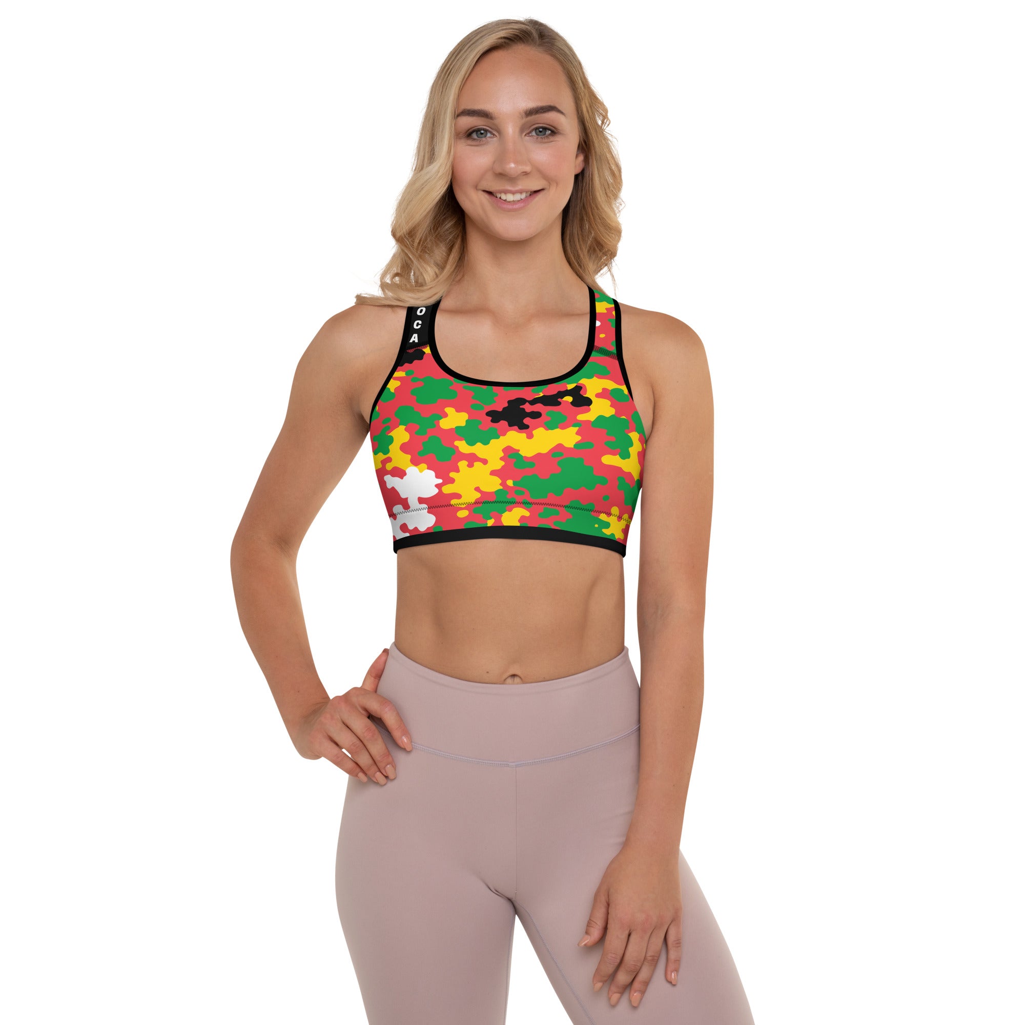 Guyana CAMO Padded Sports Bra-Fete Massive