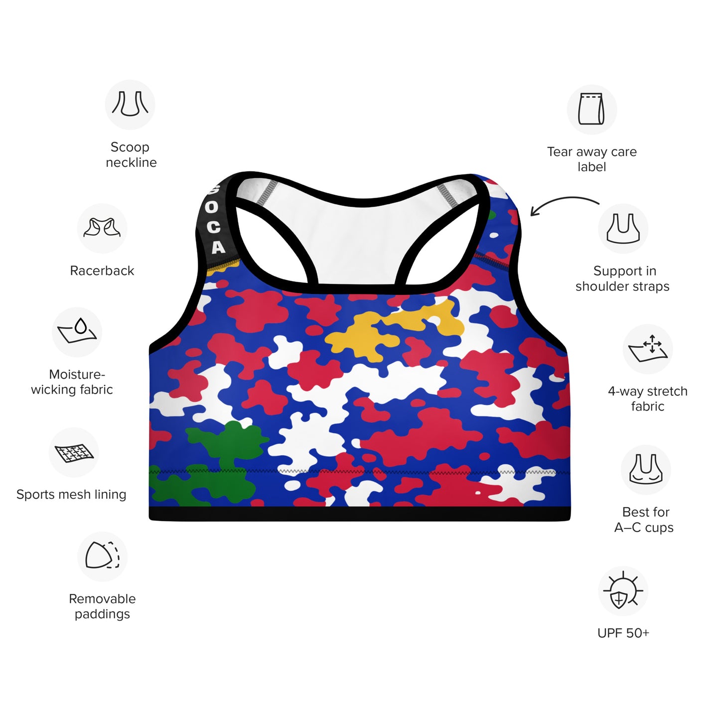 Haiti CAMO Padded Sports Bra