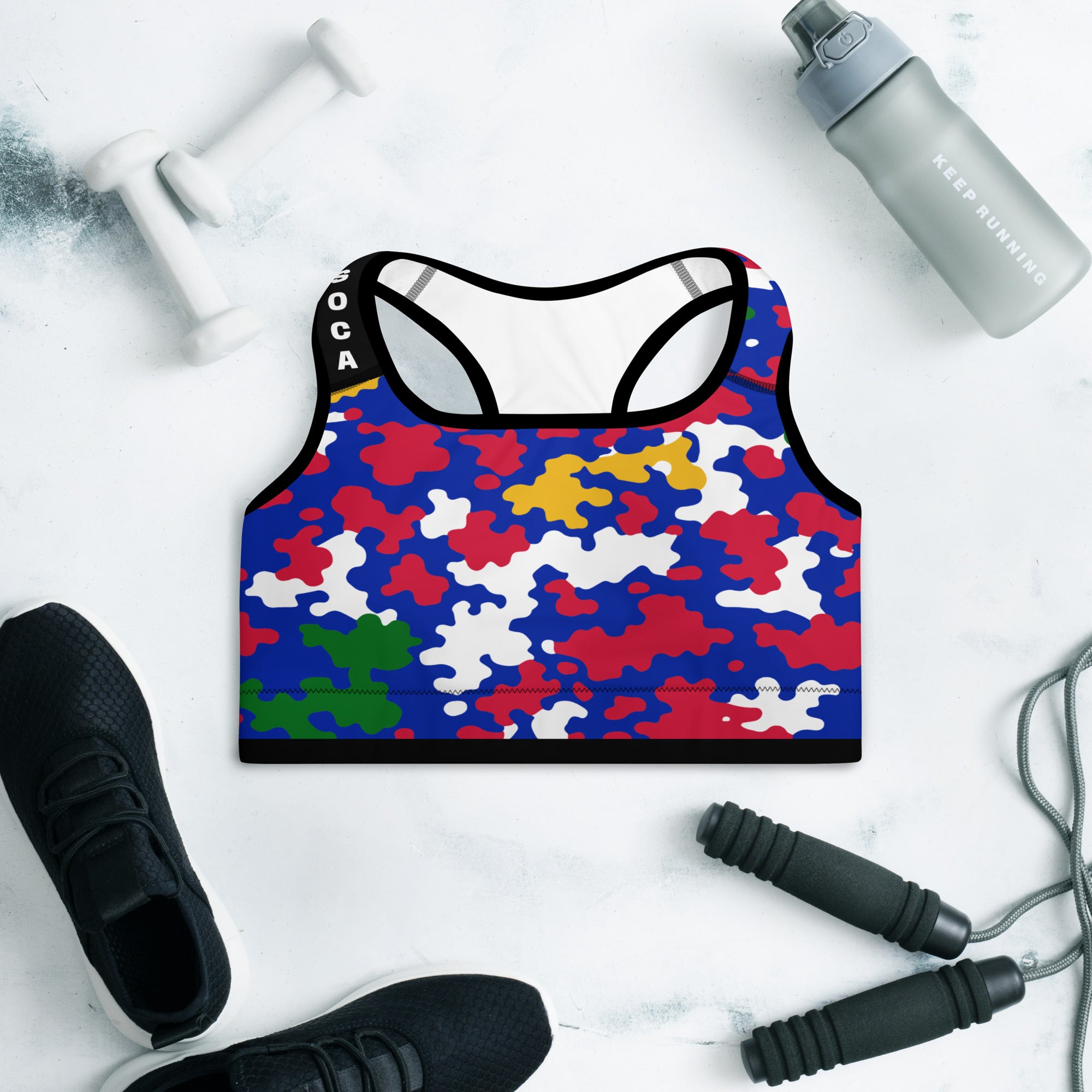 Haiti CAMO Padded Sports Bra-Fete Massive