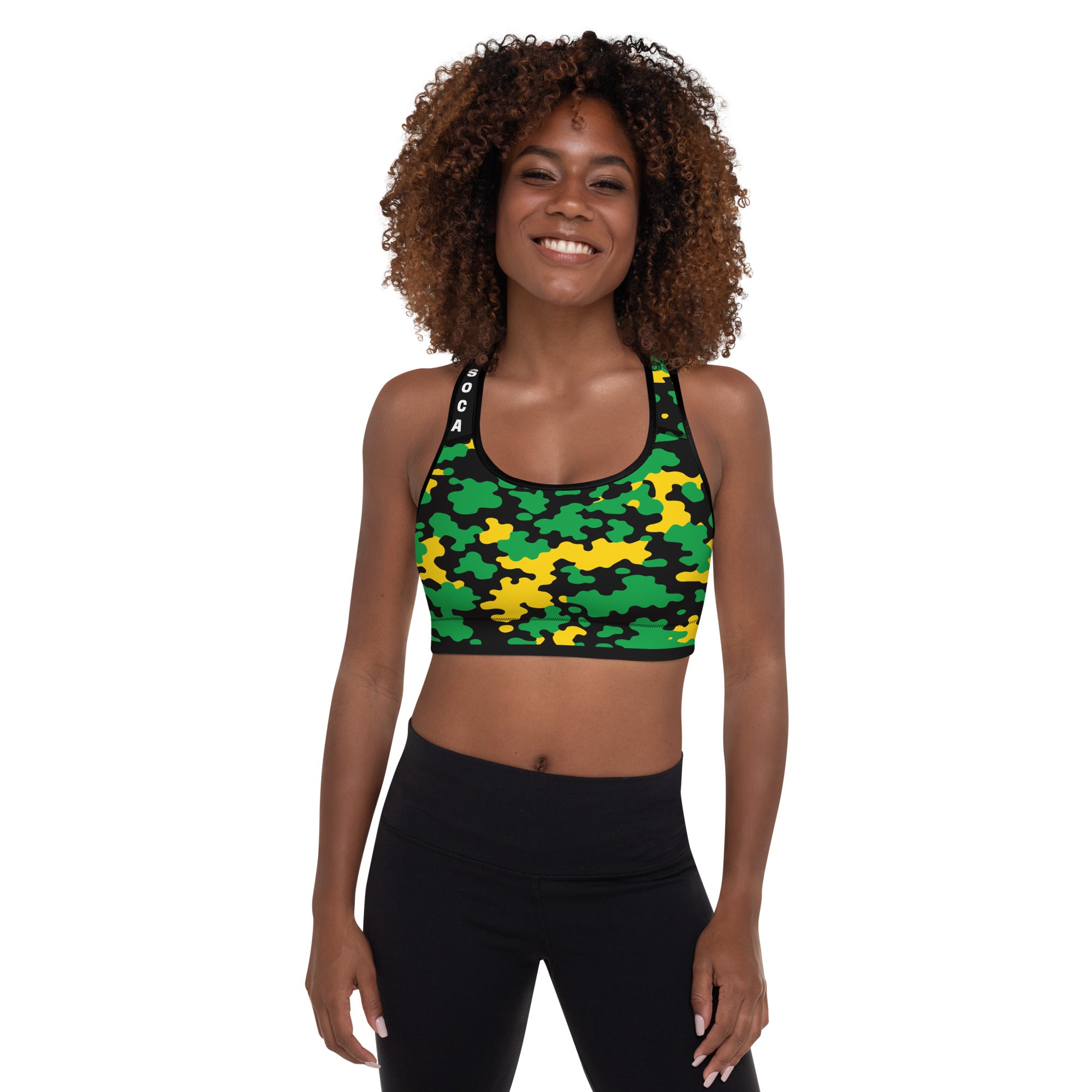 Jamaica CAMO Padded Sports Bra-Fete Massive