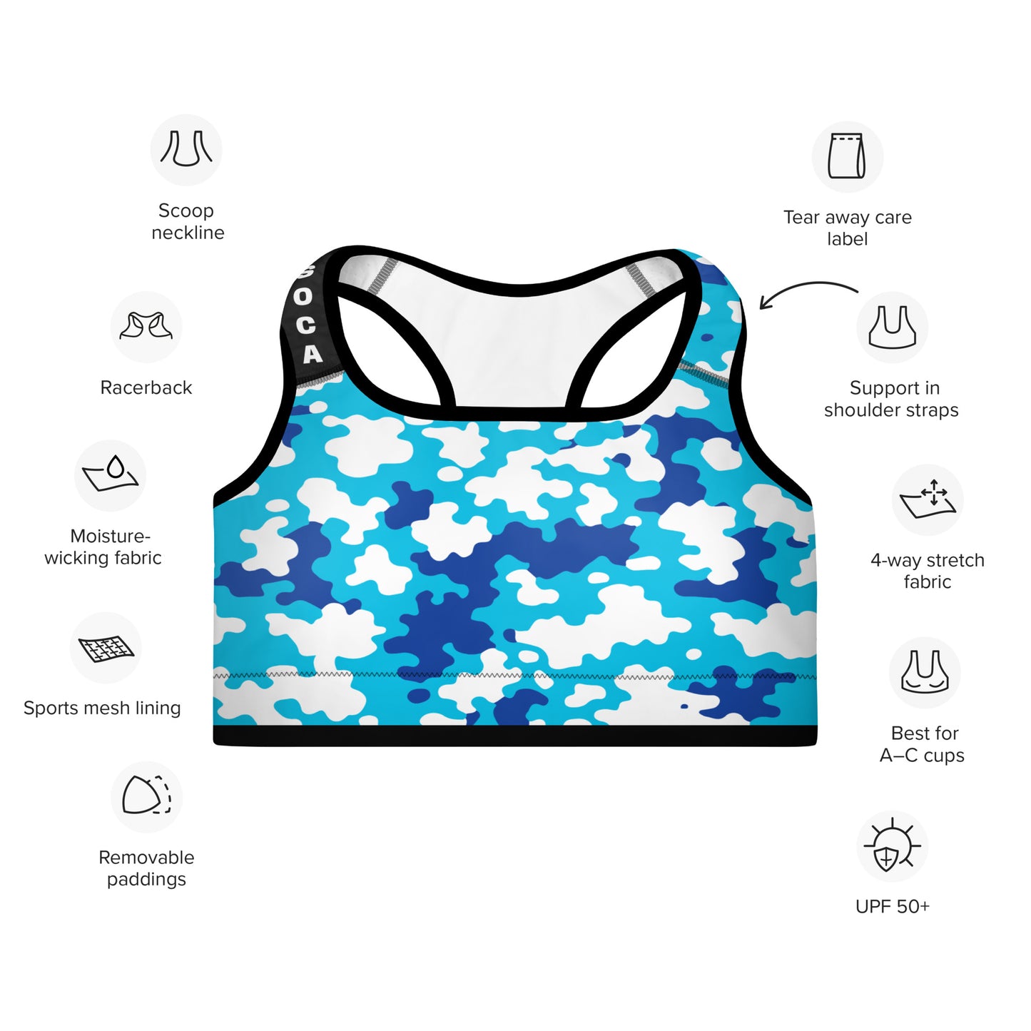 Rotan Honduras CAMO Padded Sports Bra