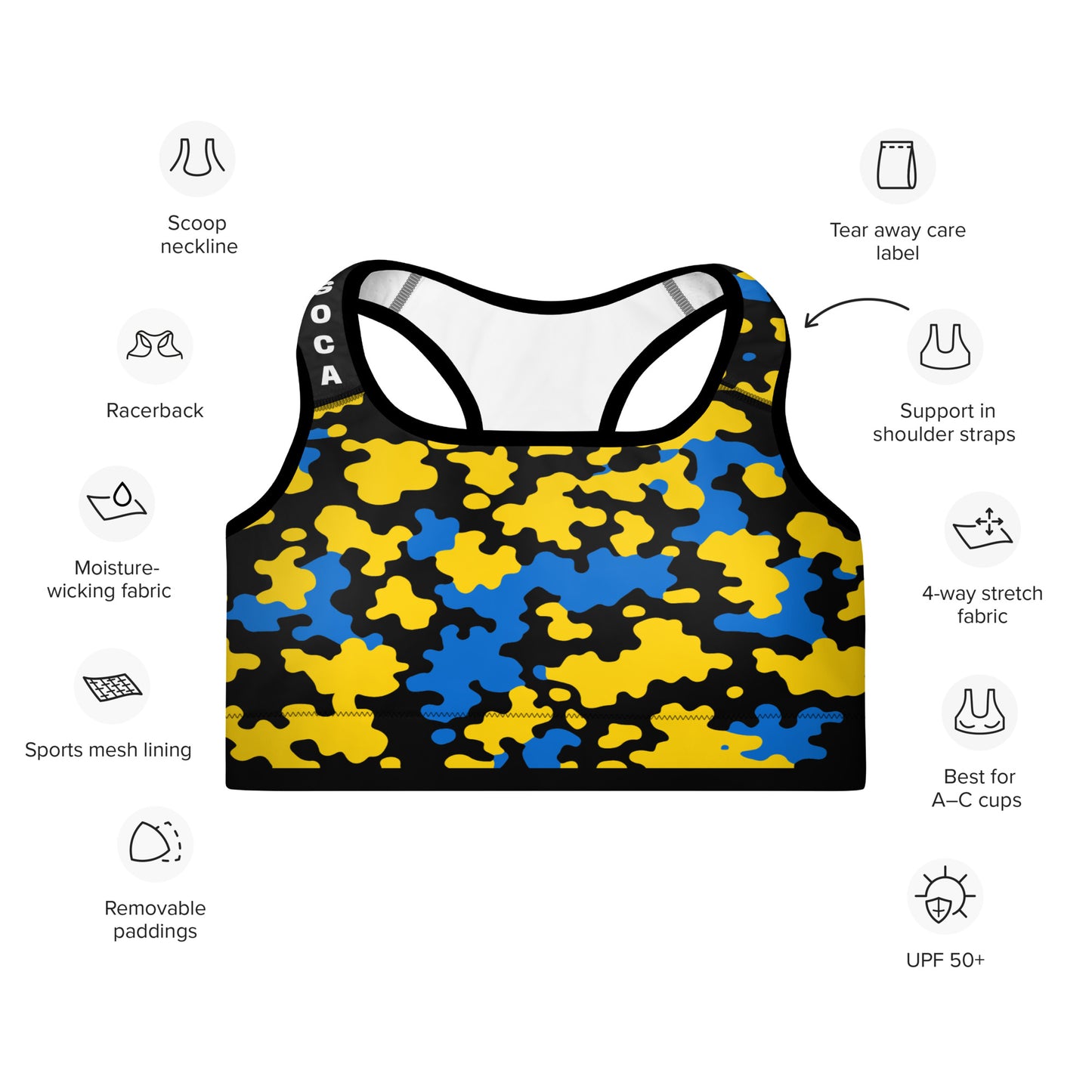 St. Lucia CAMO Padded Sports Bra