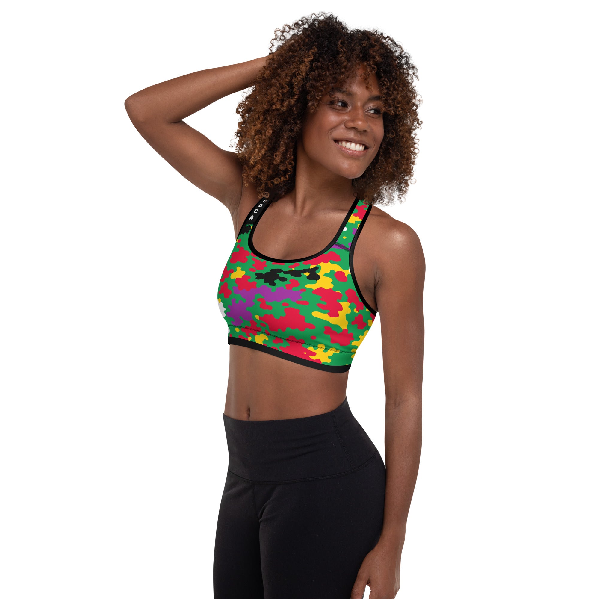 Dominica CAMO Padded Sports Bra-Fete Massive