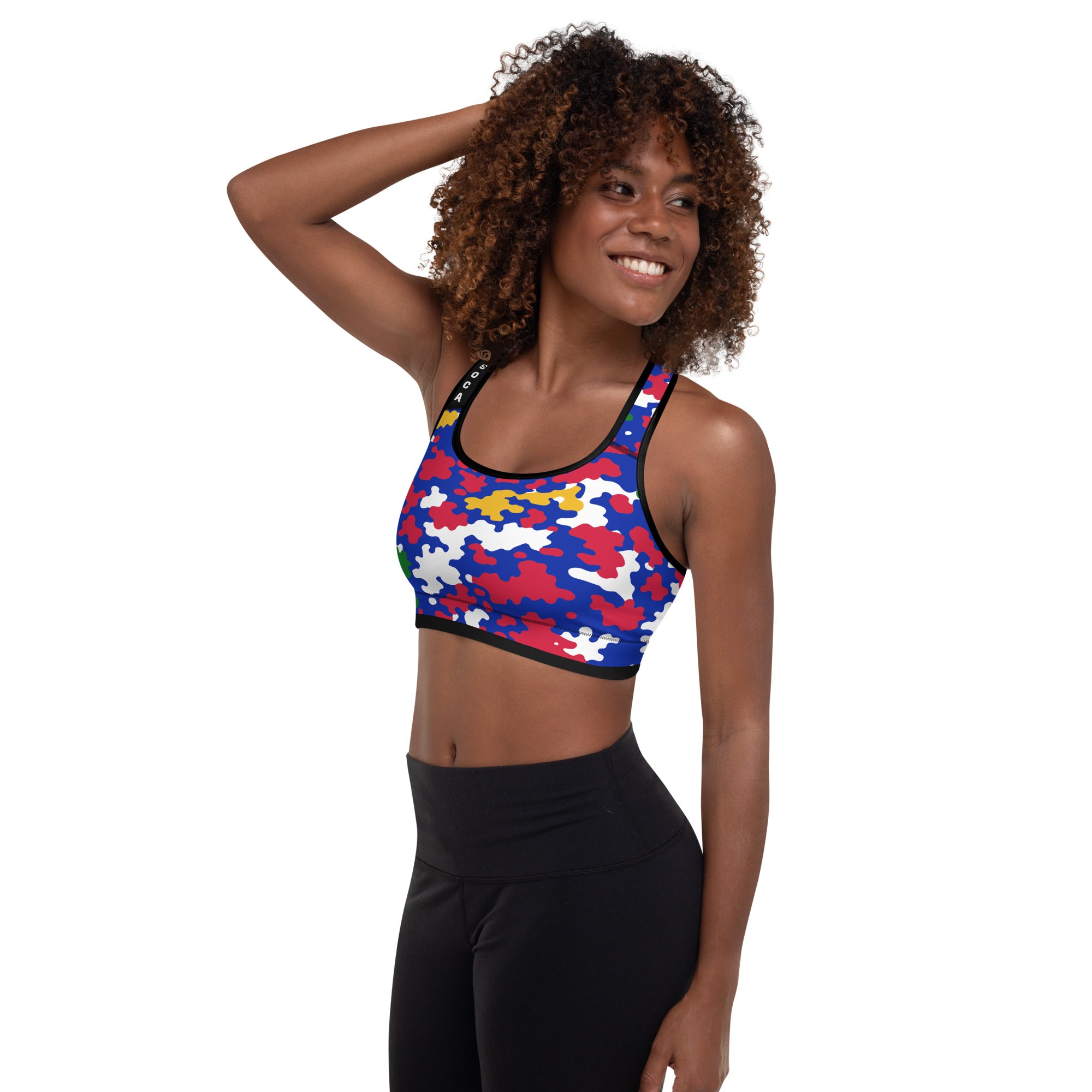 Haiti CAMO Padded Sports Bra-Fete Massive