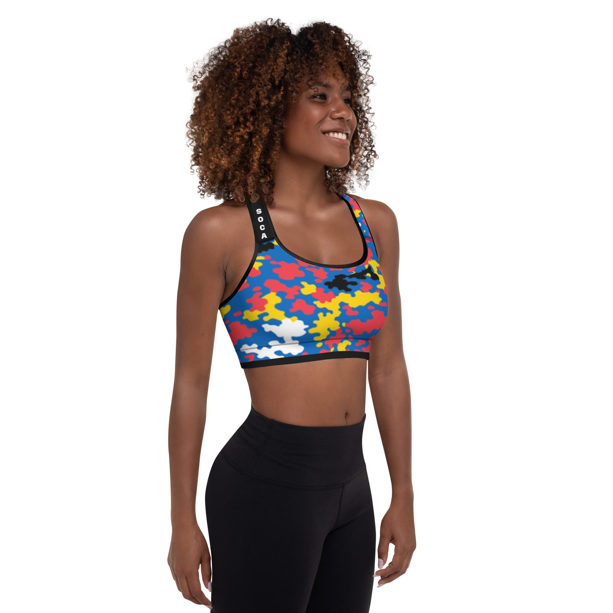 Antigua & Barbuda CAMO Padded Sports Bra-Fete Massive