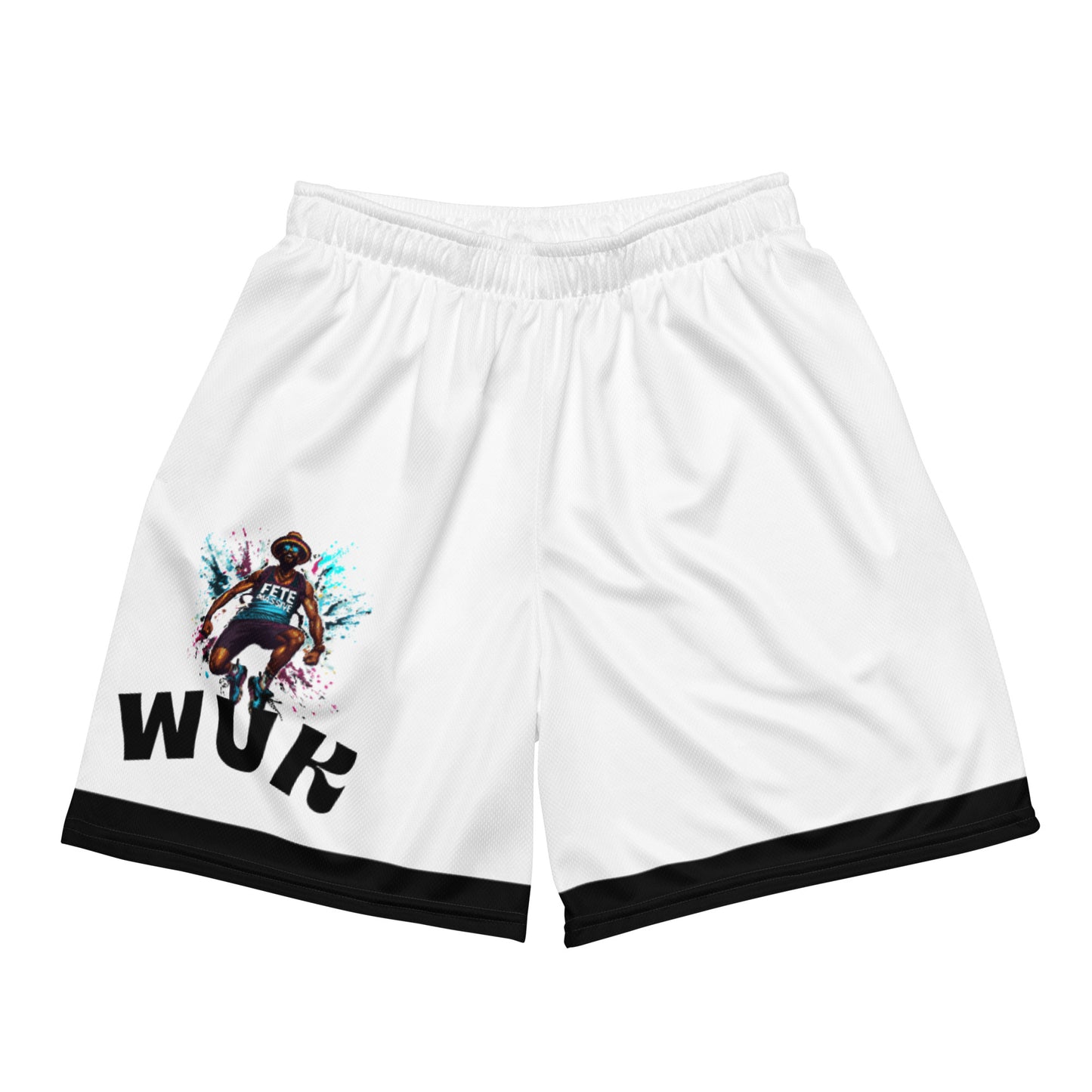 Exercise with WUK - Unisex mesh shorts (Black Trim)