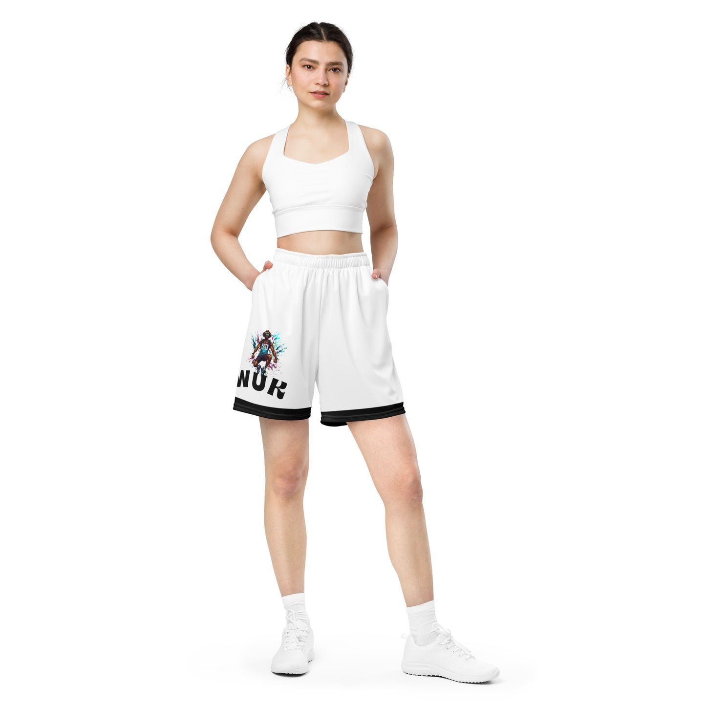 Exercise with WUK - Unisex mesh shorts (Black Trim)