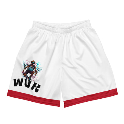 Exercise with WUK - Unisex mesh shorts (Red trim)