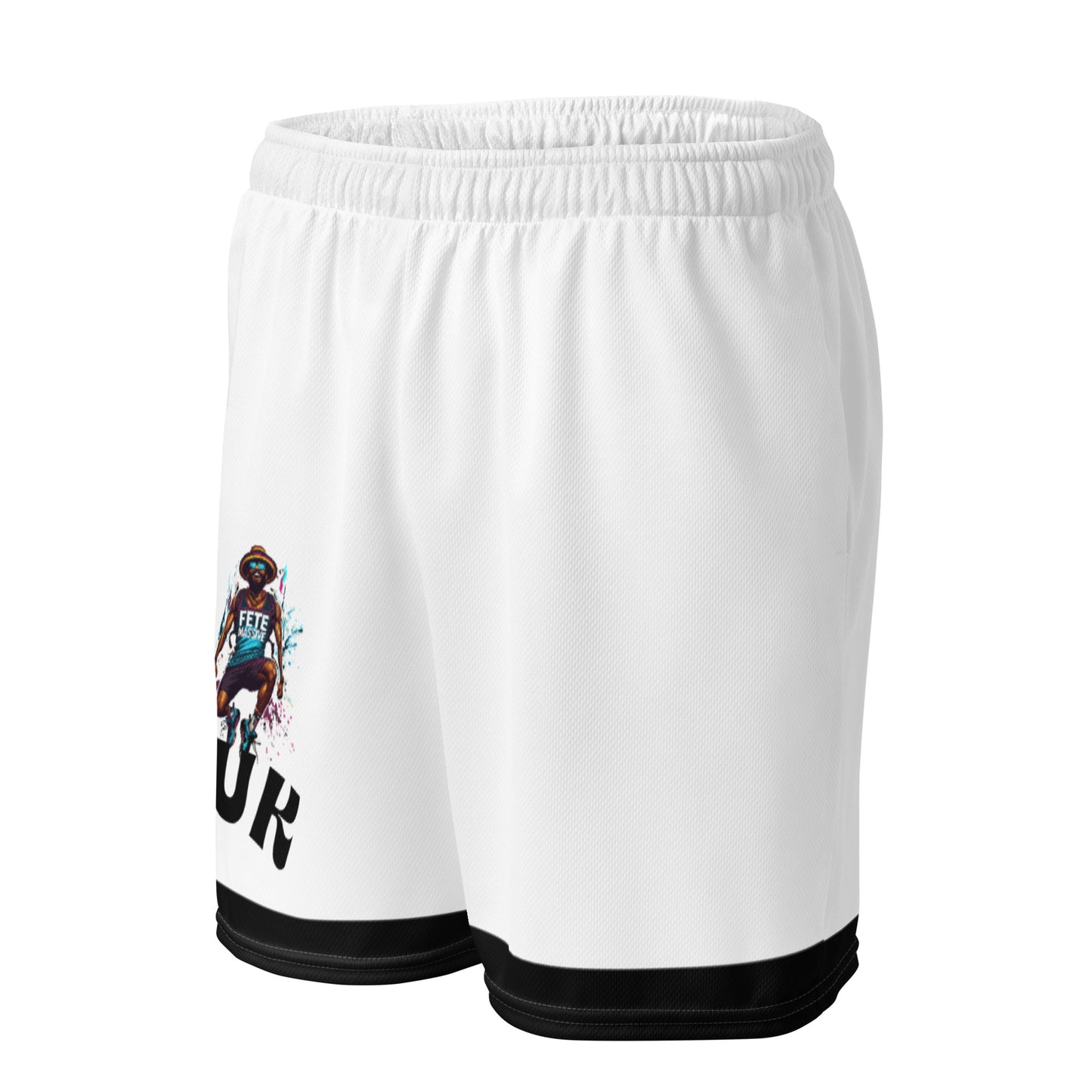 Exercise with WUK - Unisex mesh shorts (Black Trim)