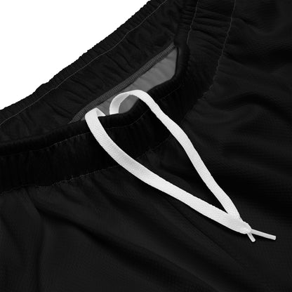 Exercise with WUK - Unisex mesh shorts (Black with red trim)